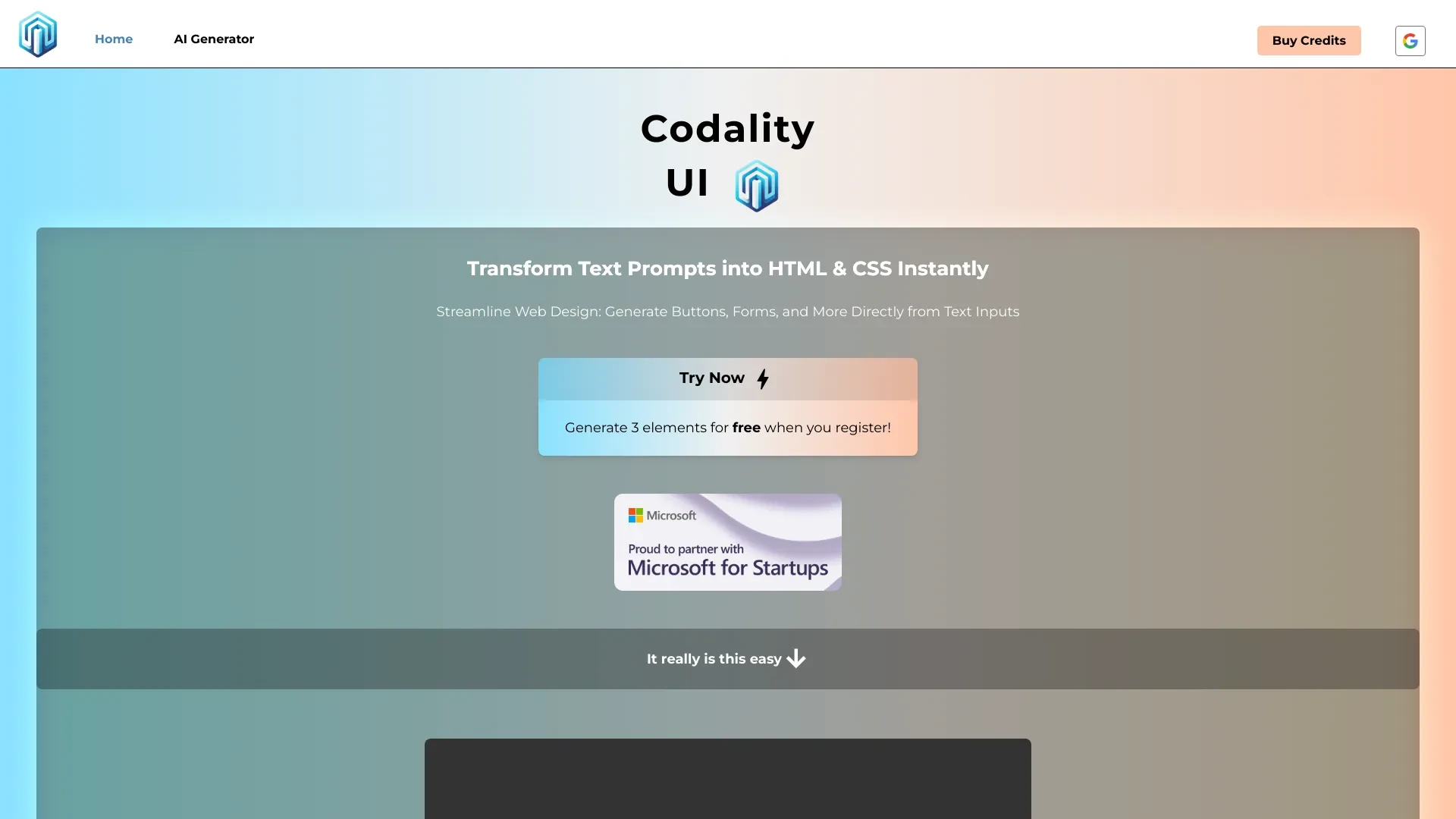 CodalityUI website preview