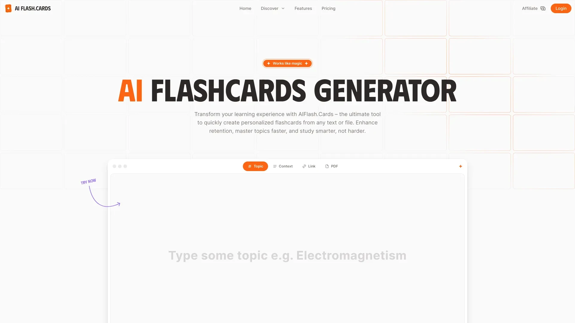 AI Flashcards Generator website preview