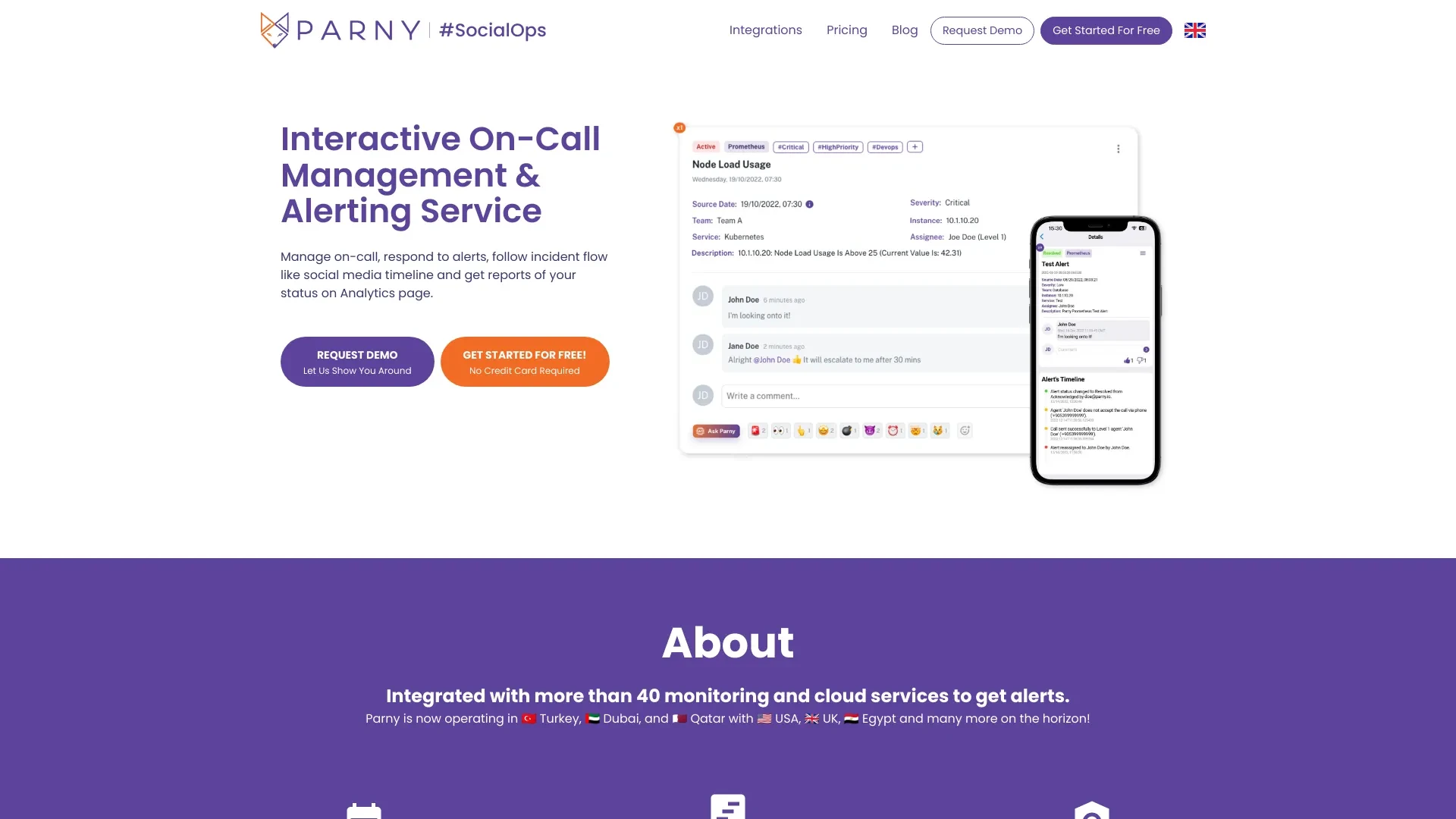 Parny website preview