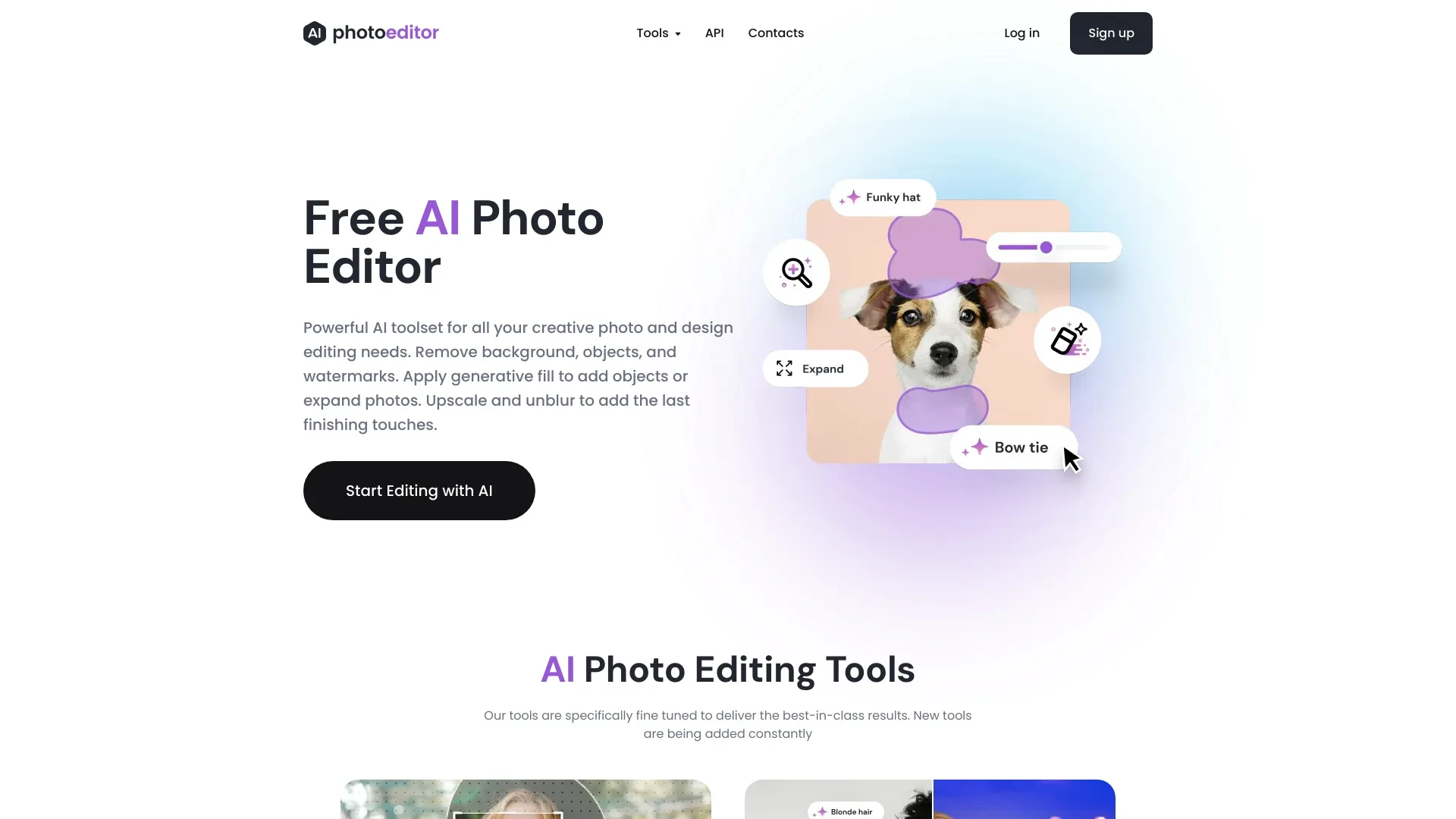 PhotoEditor.AI website preview