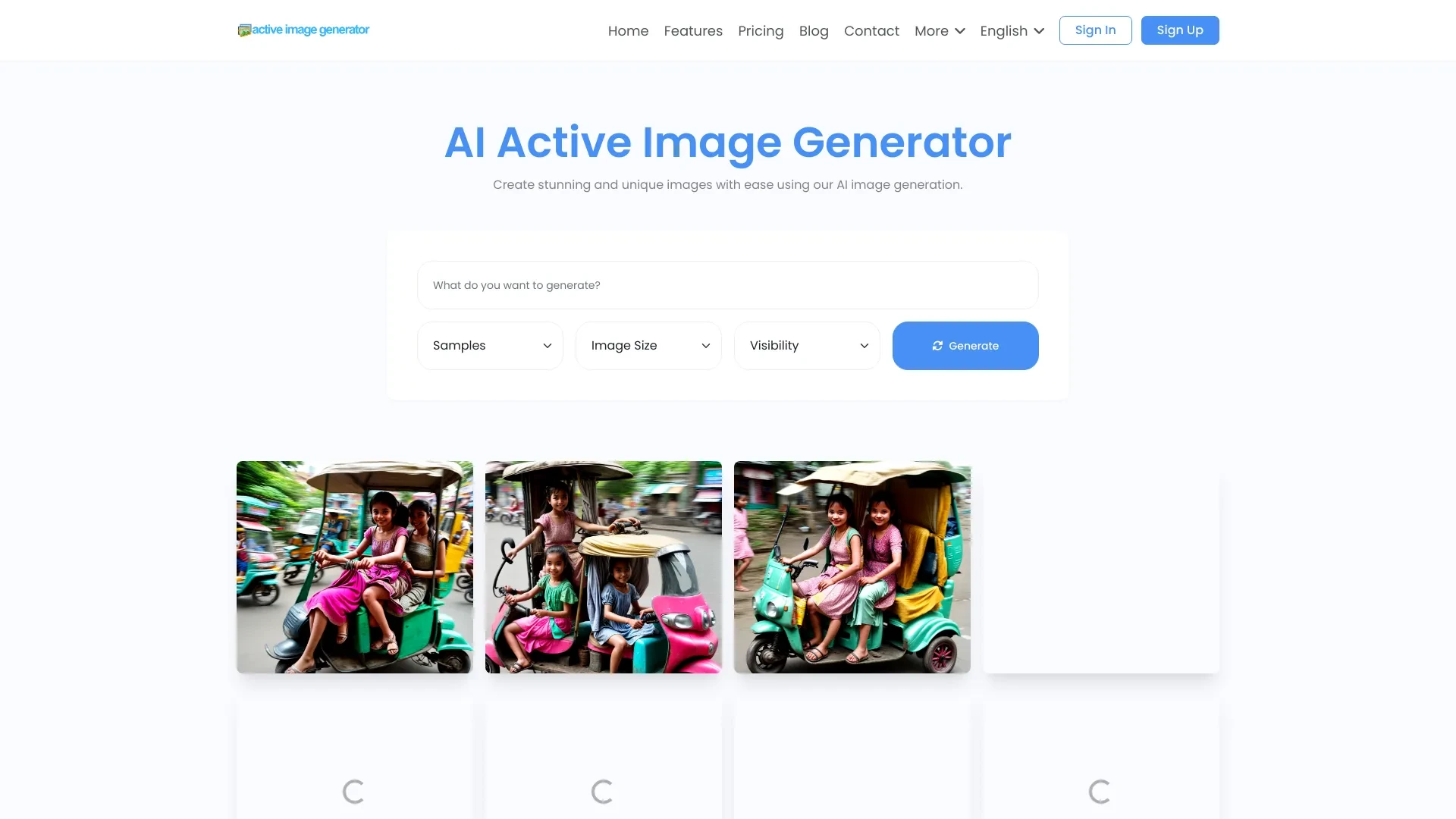 Active Image Generator website preview