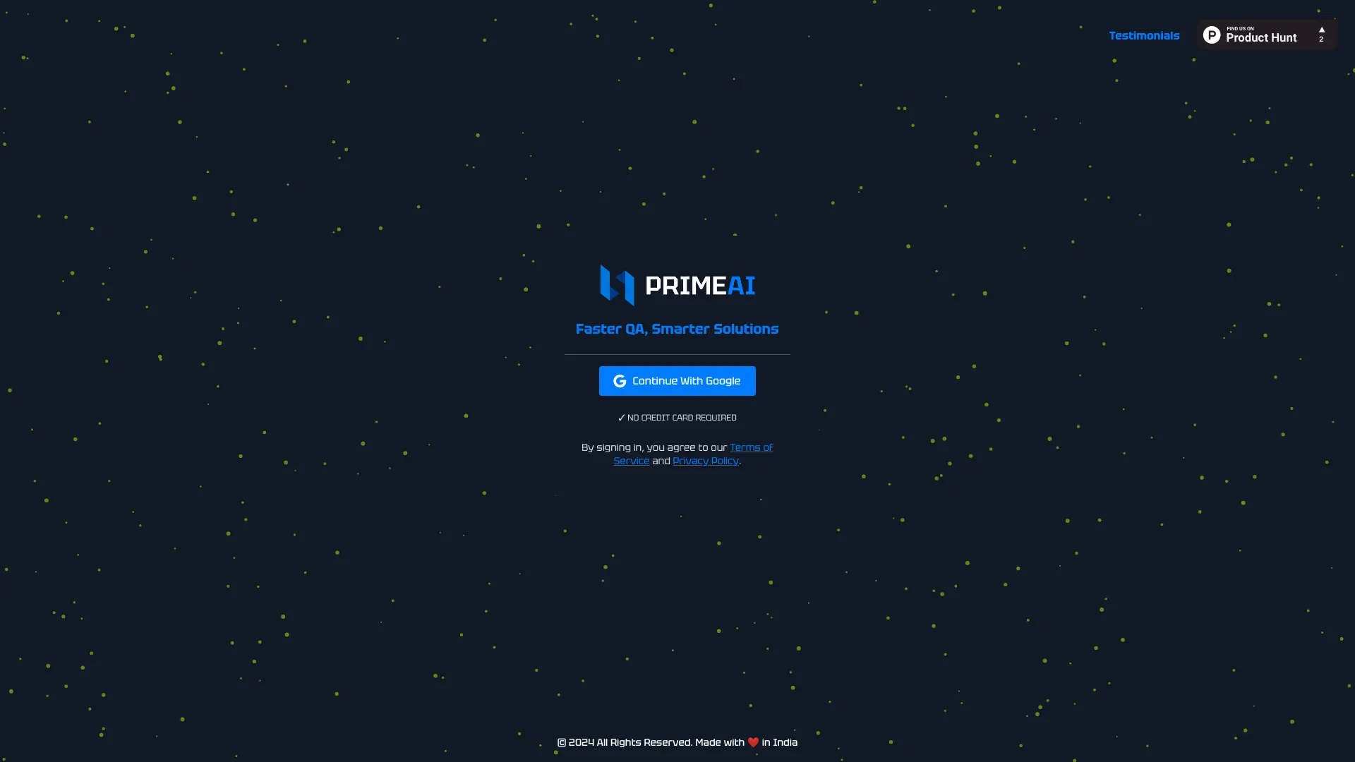 PrimeAI website preview