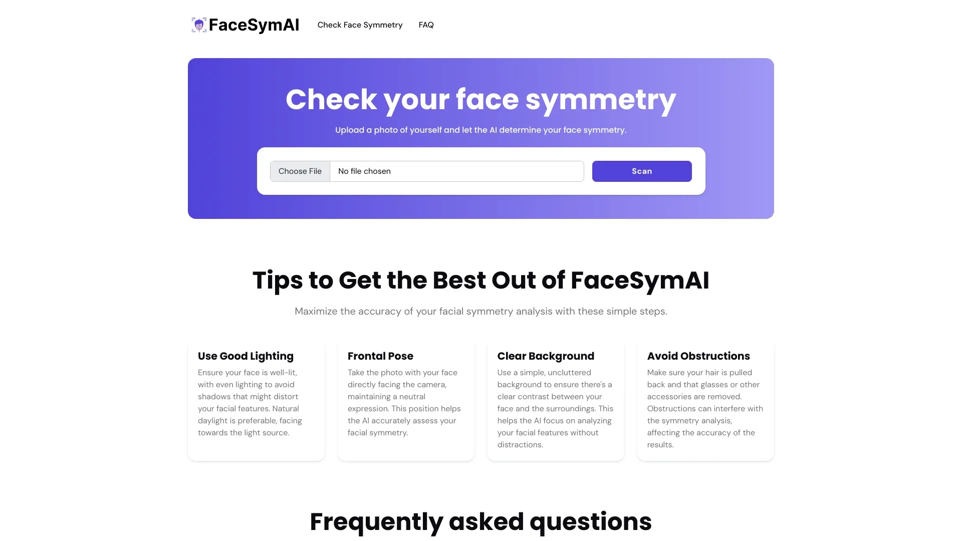 FaceSymAI website preview