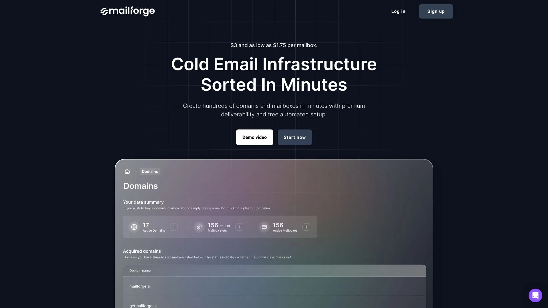 Mailforge website preview