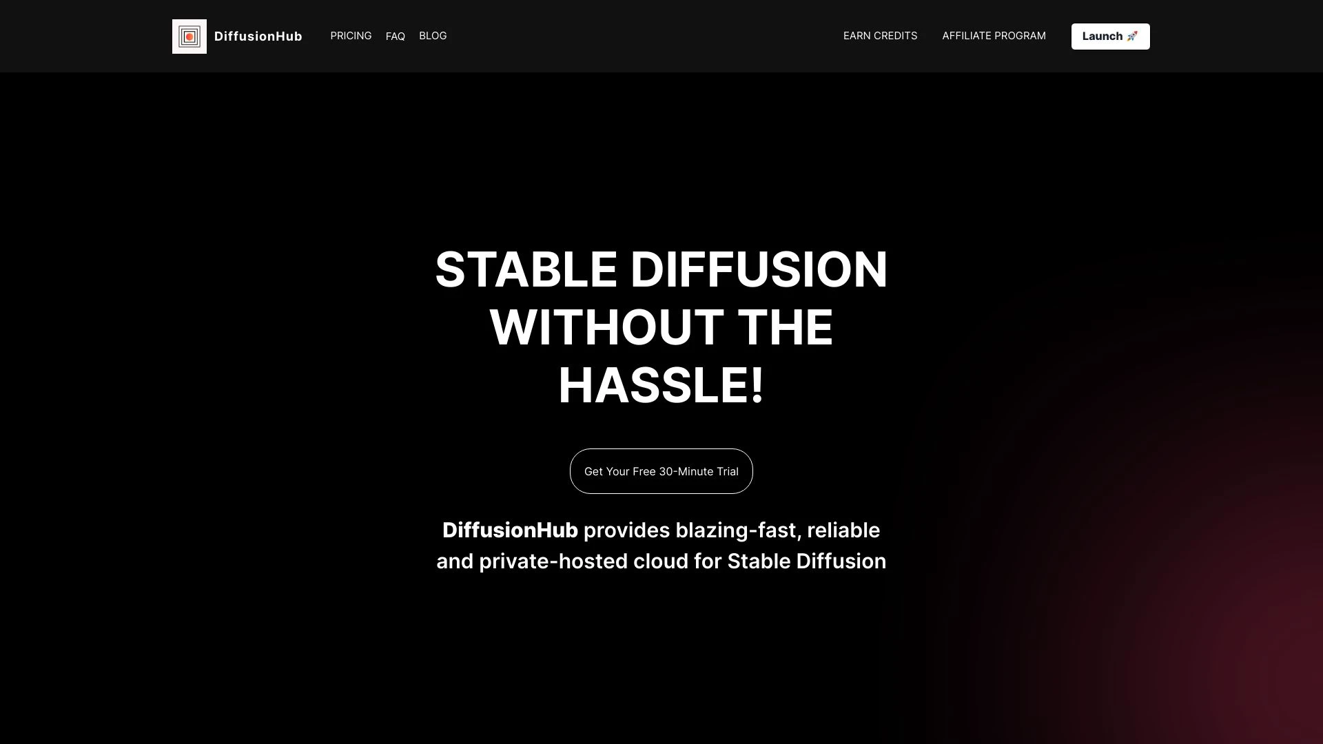 DiffusionHub website preview