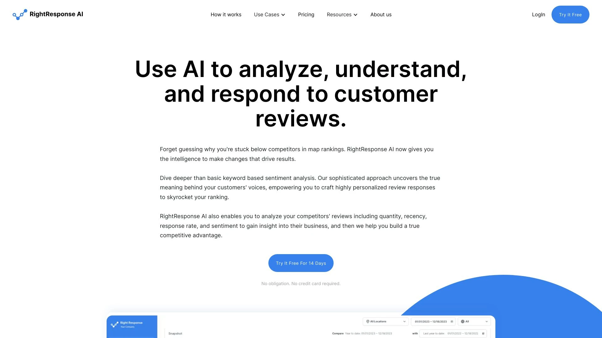 RightResponse AI website preview