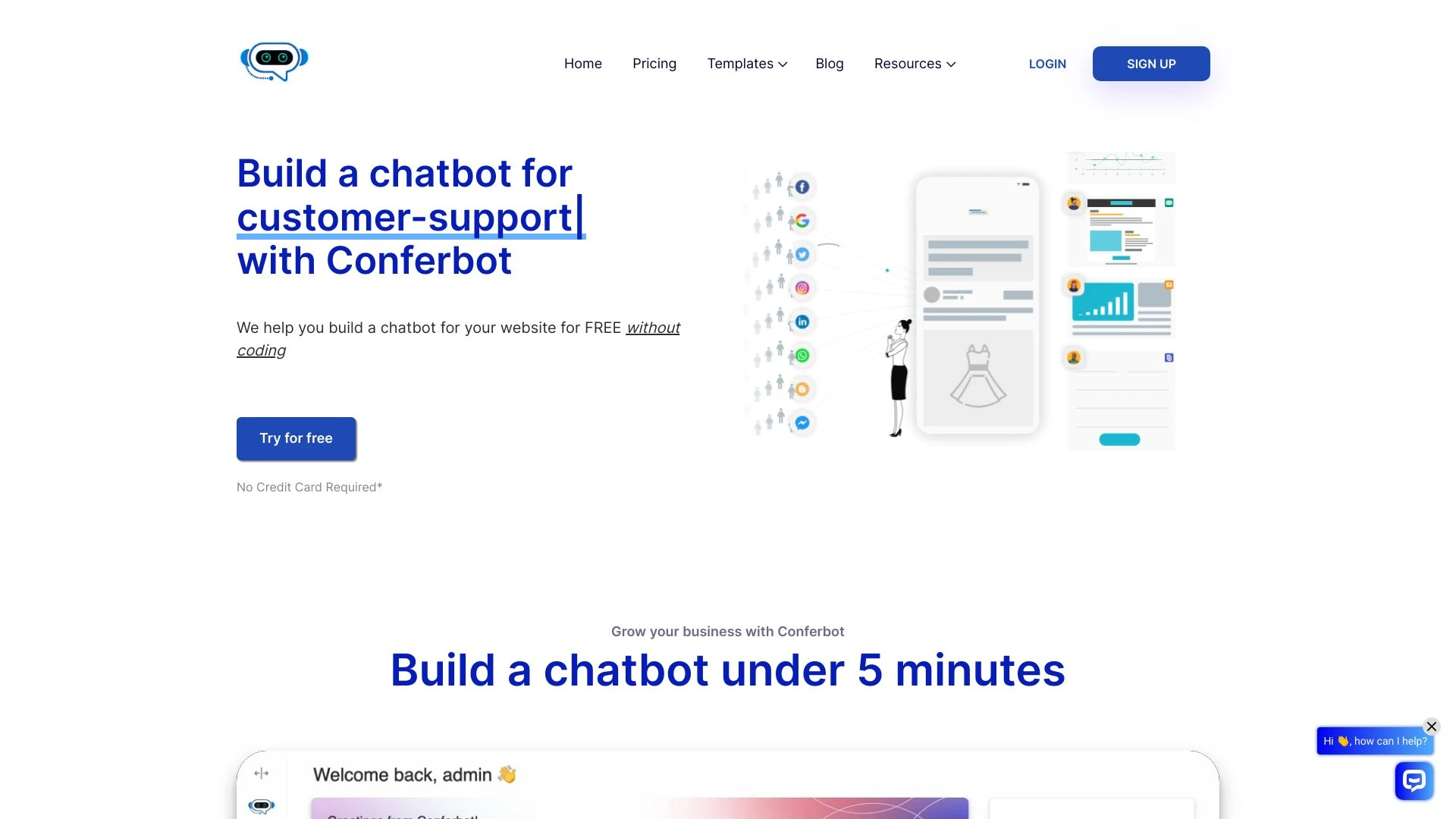 Conferbot website preview