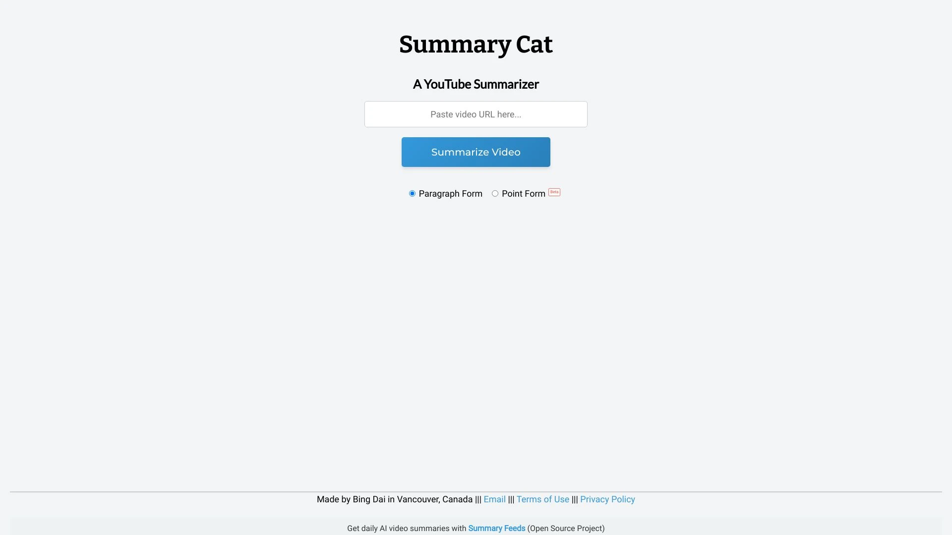 Summary Cat website preview