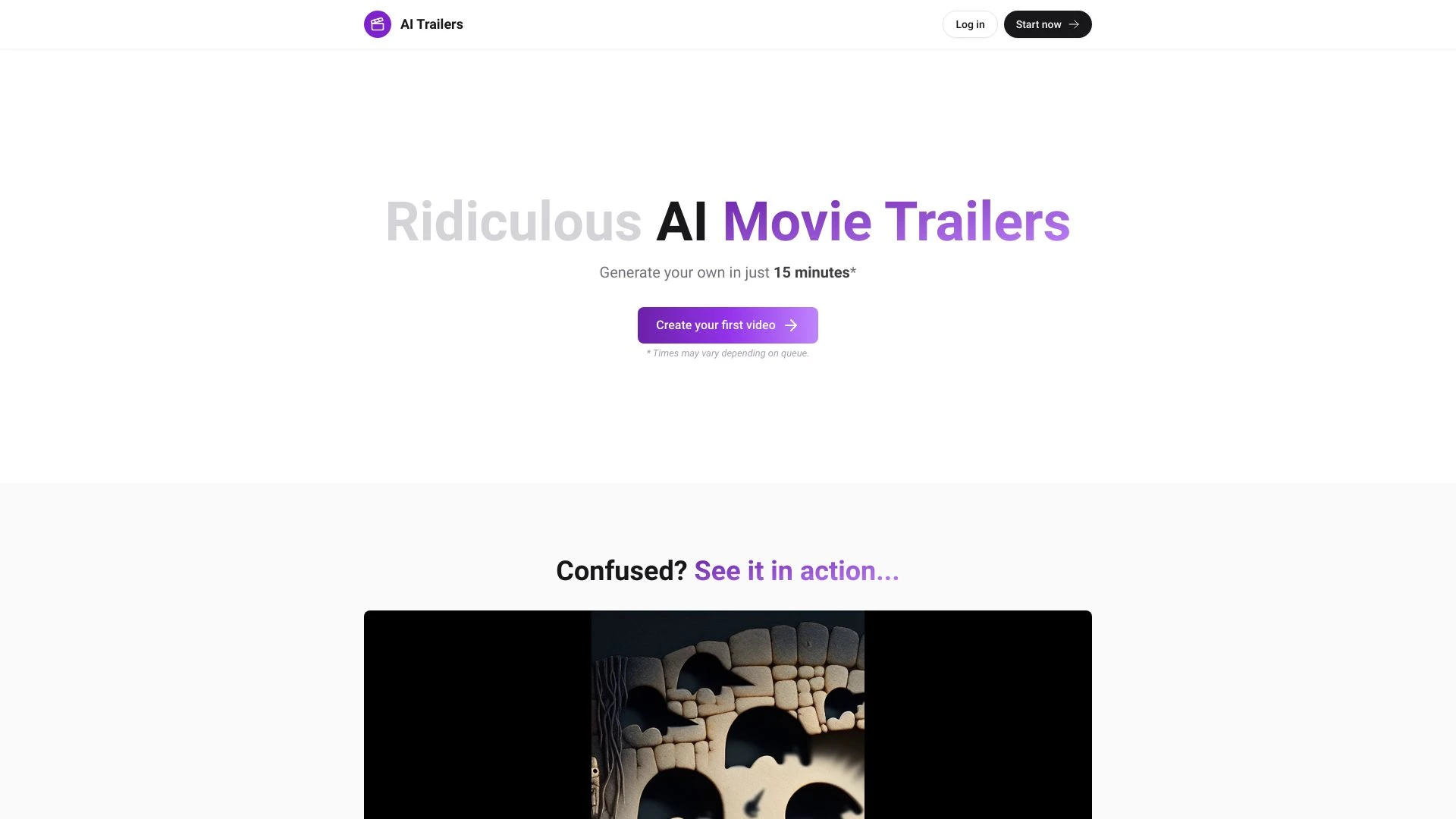 AI Trailers website preview