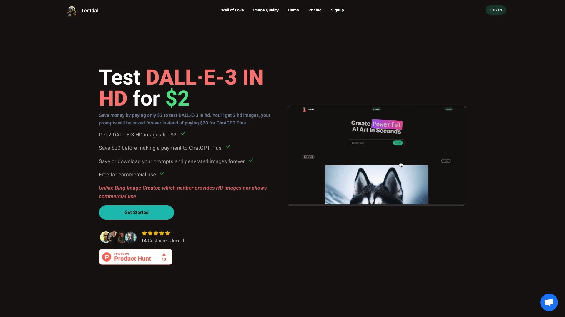 Test DAL·E-3 website preview