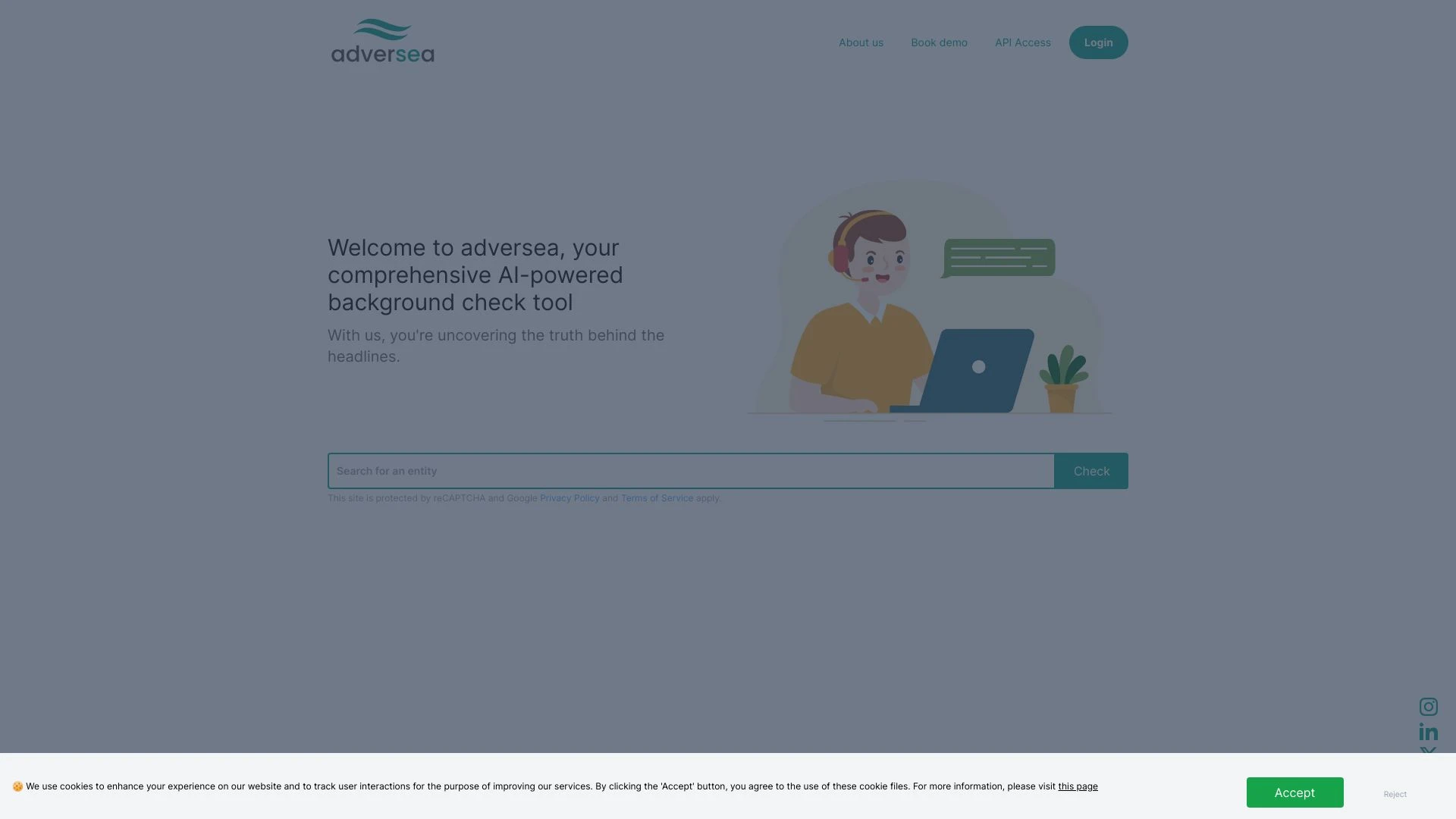 adversea website preview