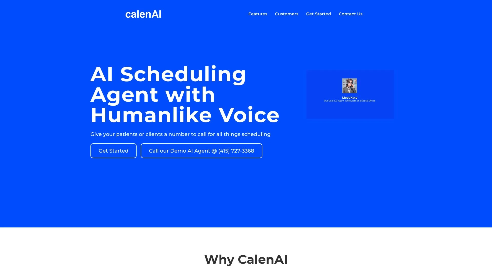 CalenAI website preview