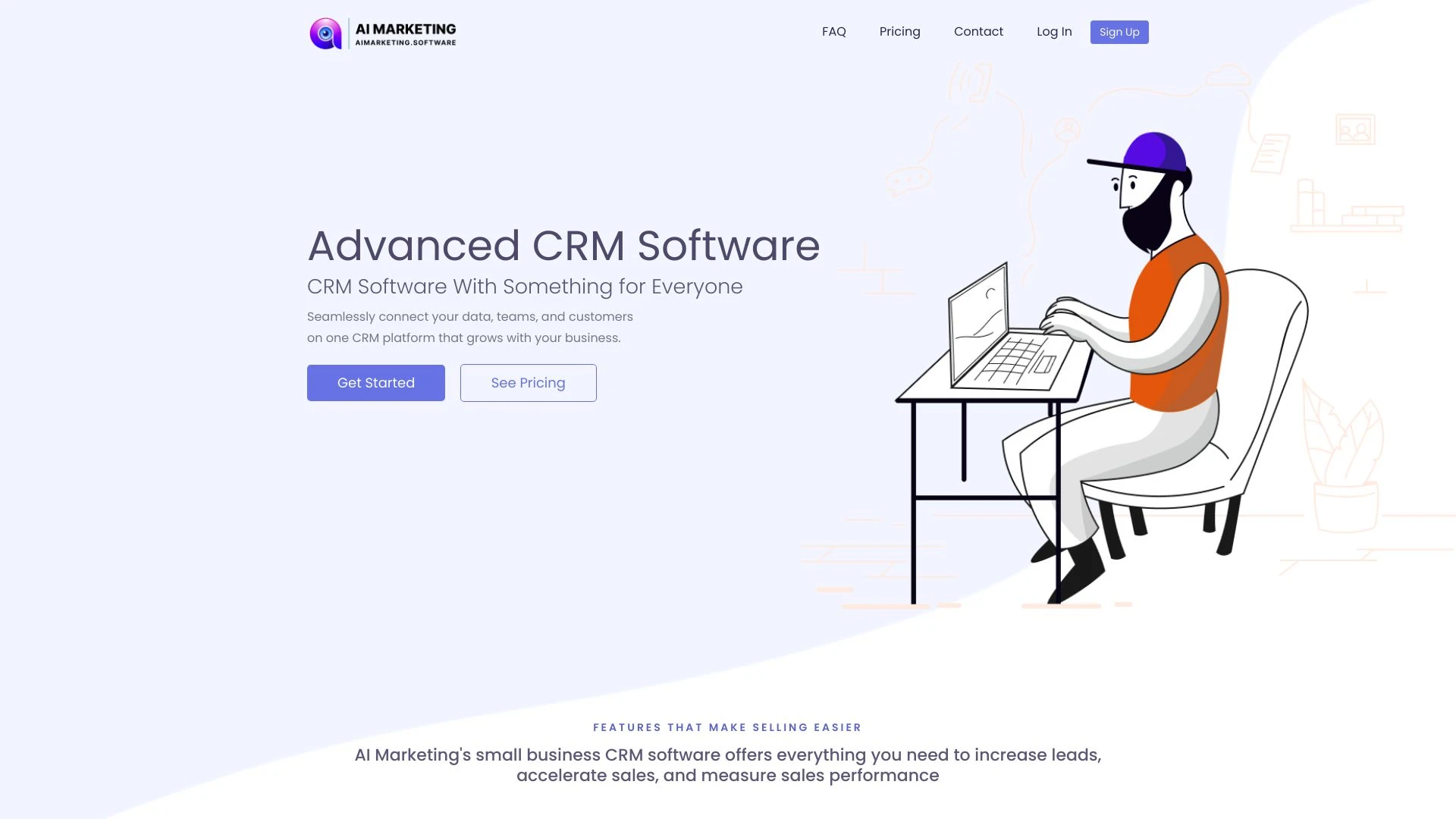 AI CRM website preview