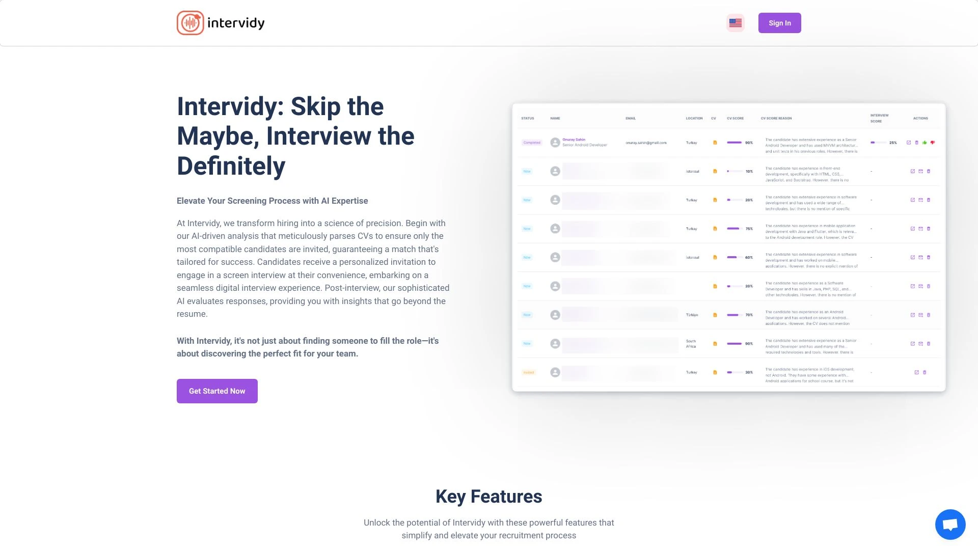 Intervidy website preview