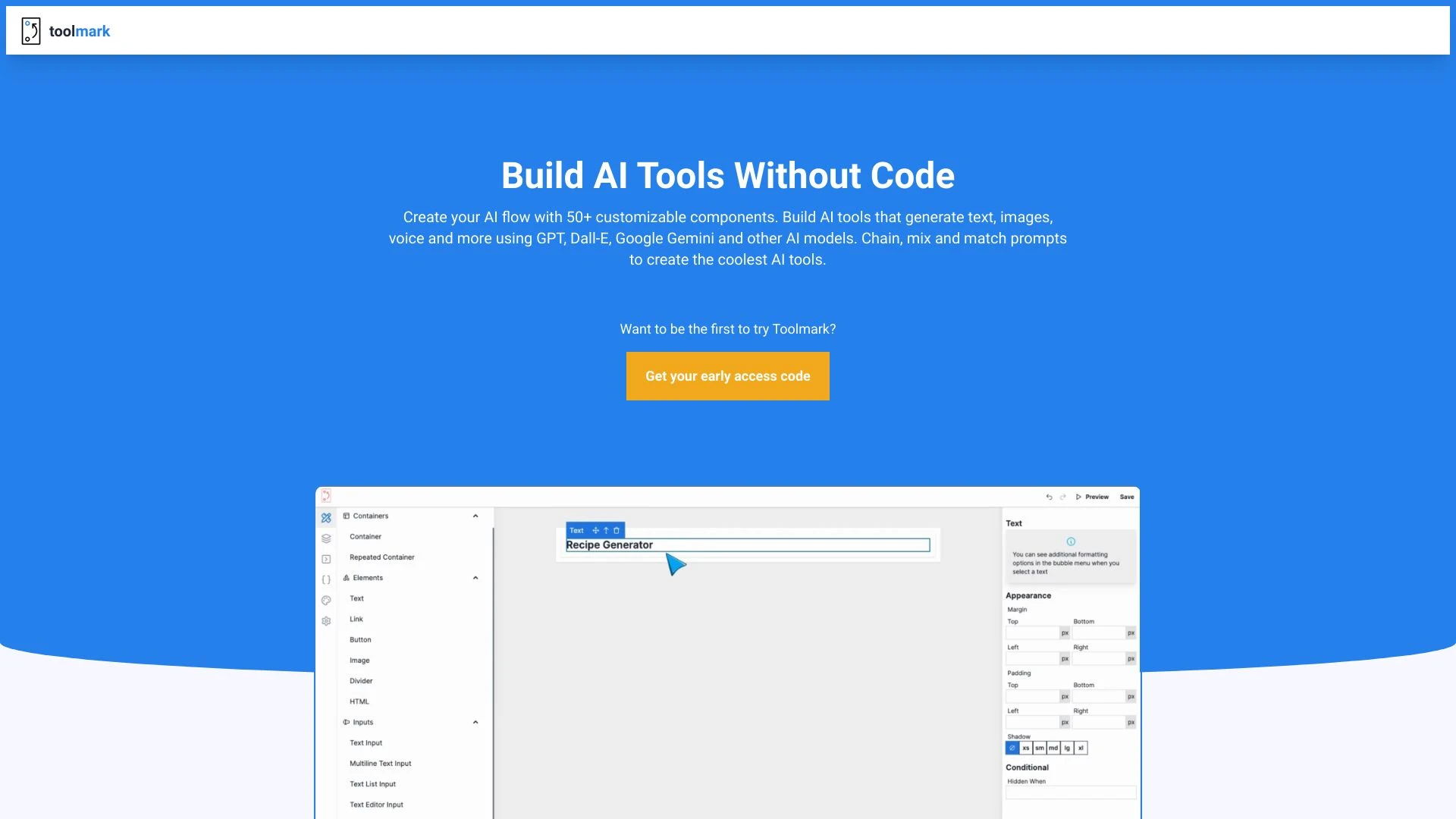 Toolmark AI website preview