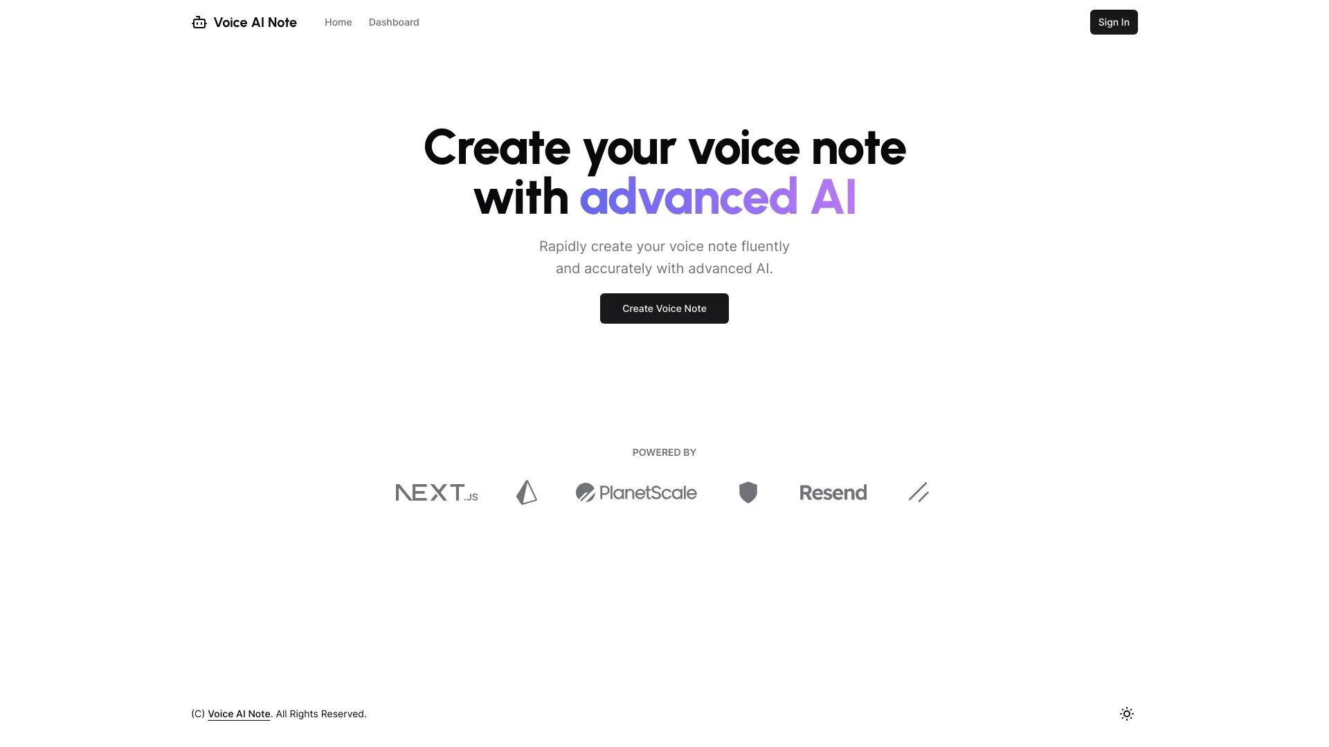 VoiceAINote website preview