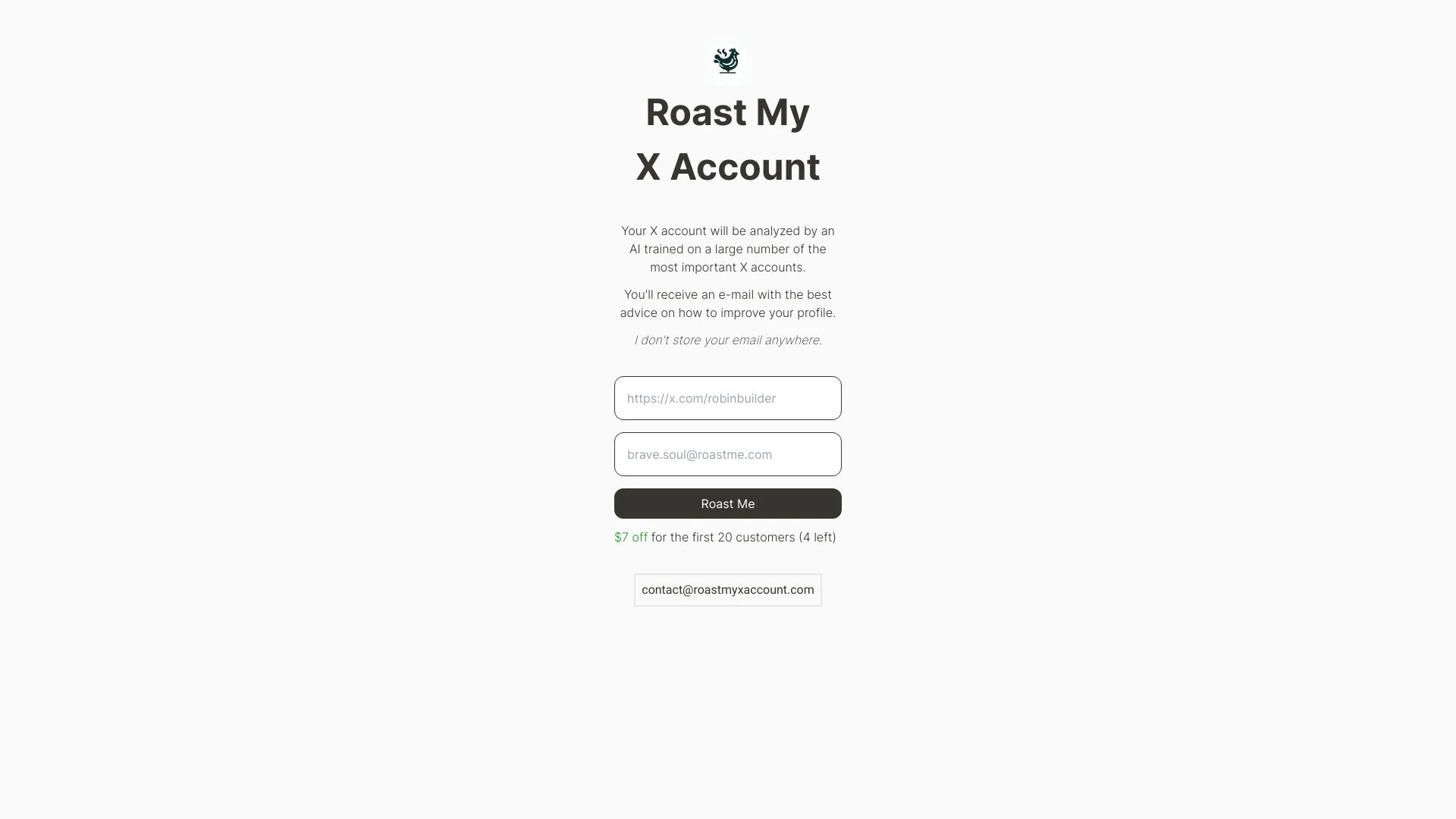 Roast My X Account website preview