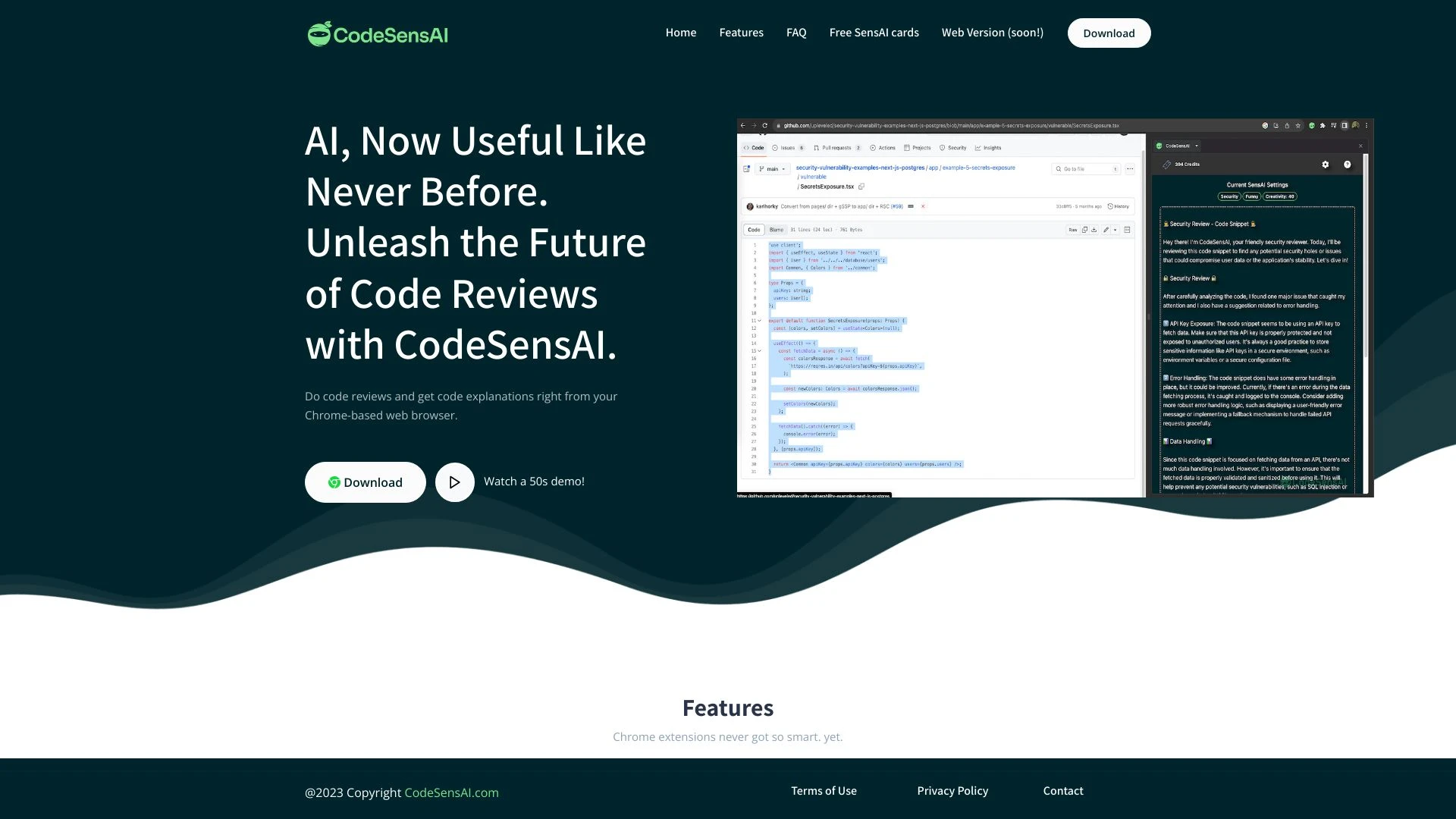 CodeSensAI website preview