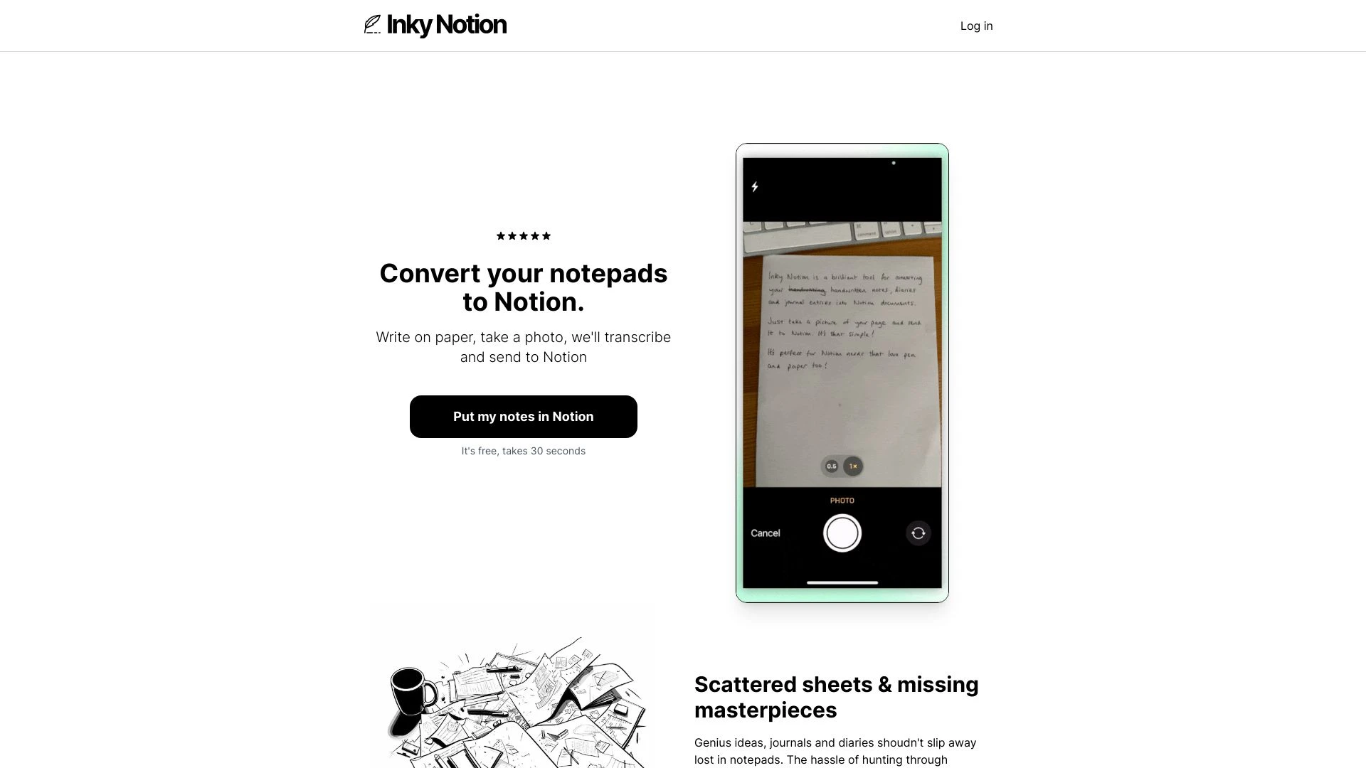 Inky Notion website preview