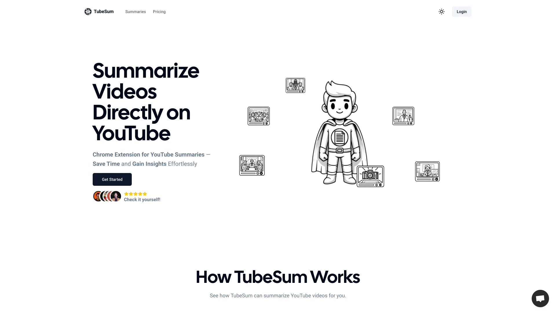 TubeSum website preview