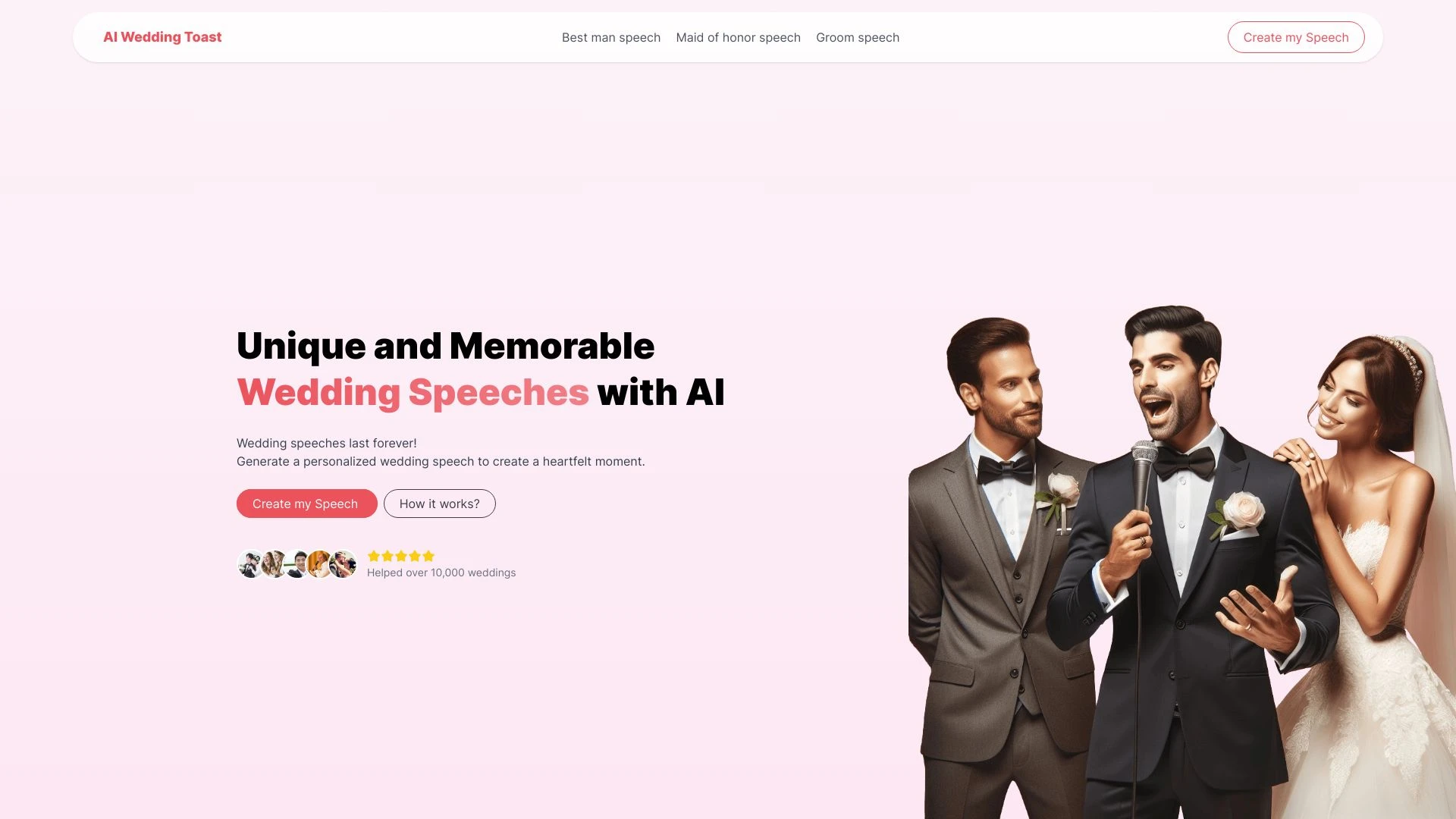 AI Wedding Toast website preview