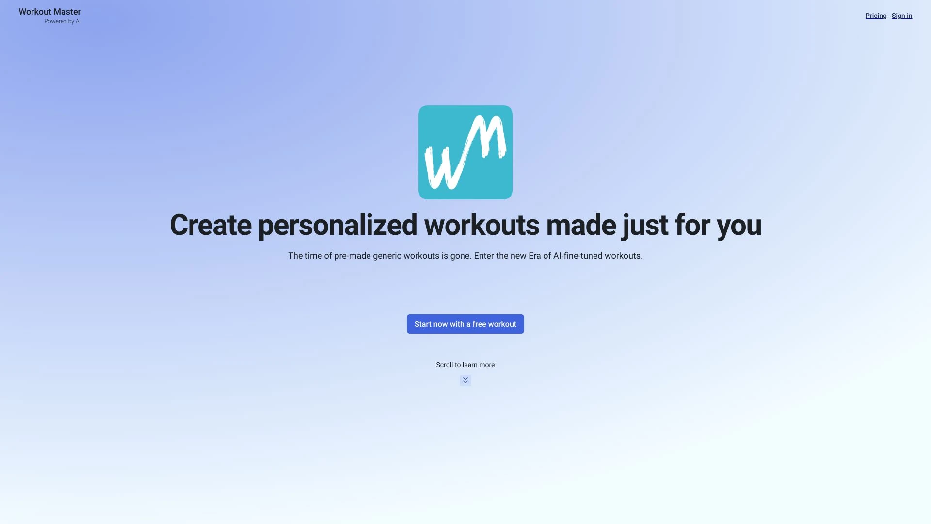 Workout Master website preview