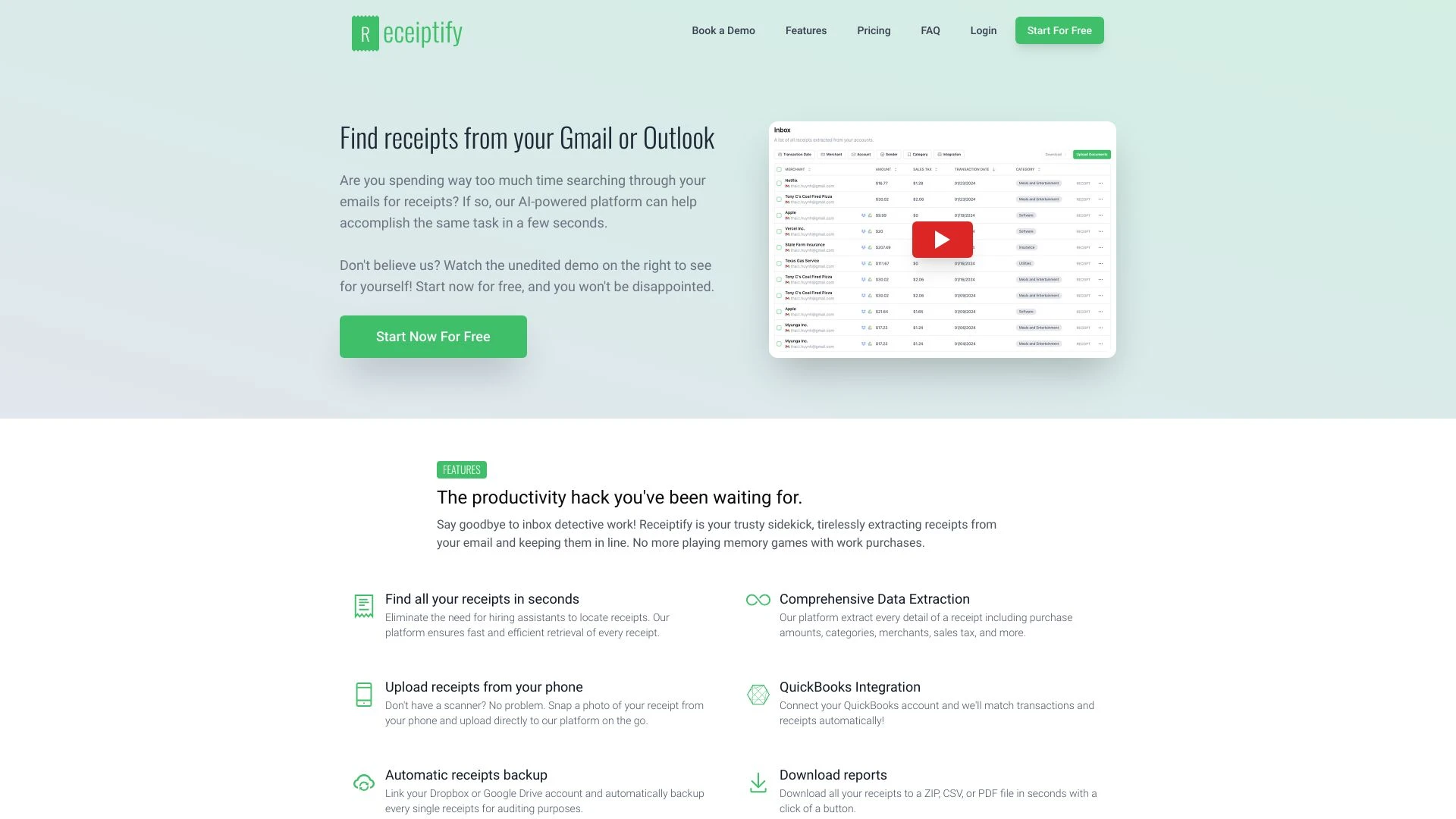 Receiptify website preview