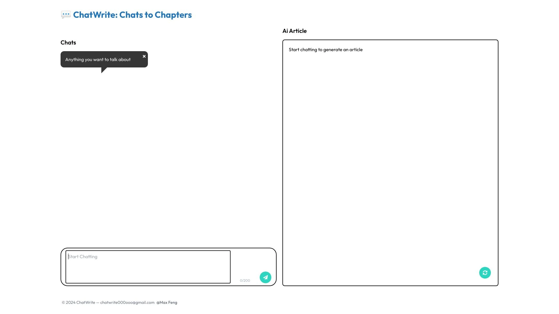 ChatWrite website preview