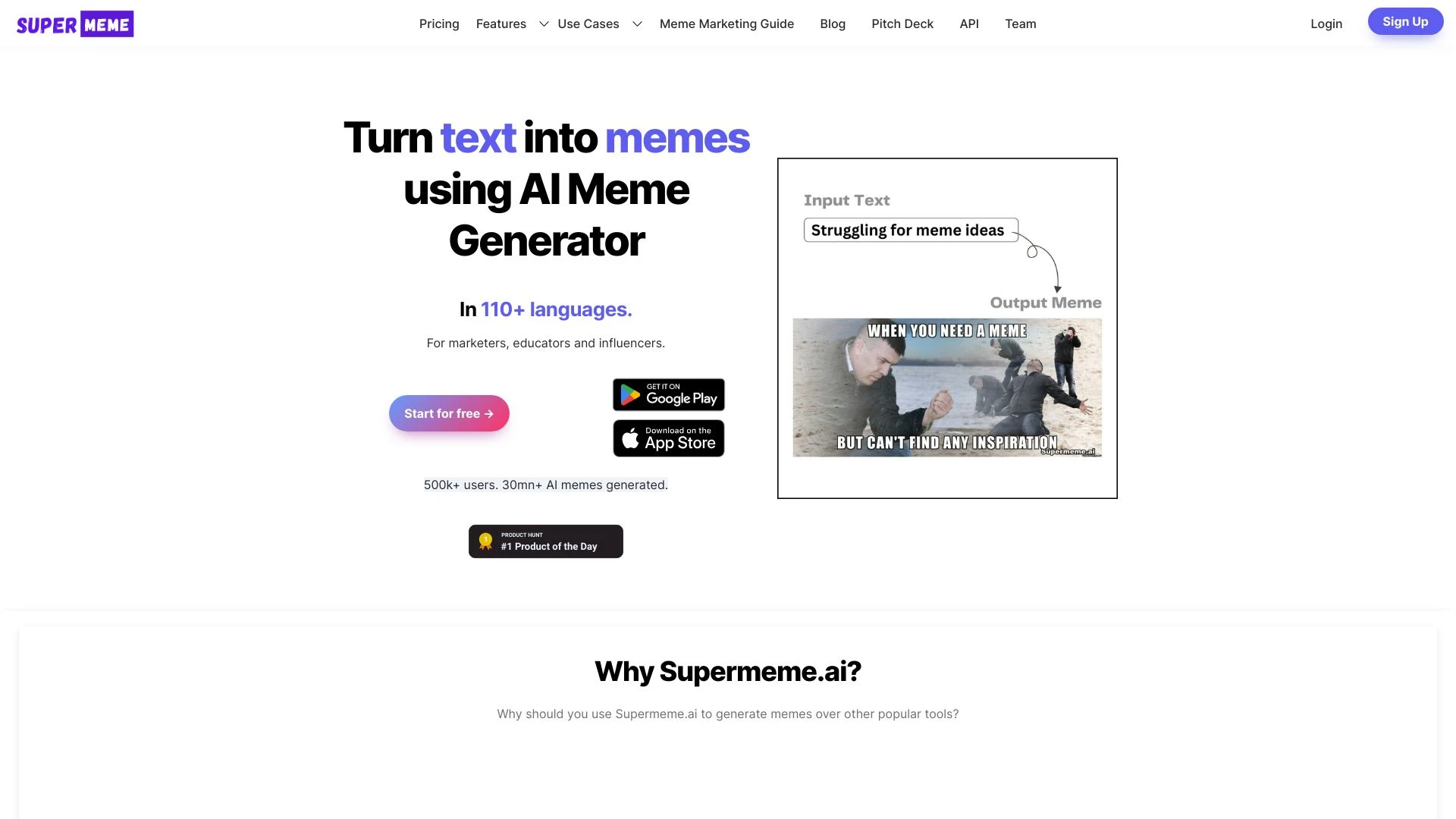 Supermeme.ai website preview