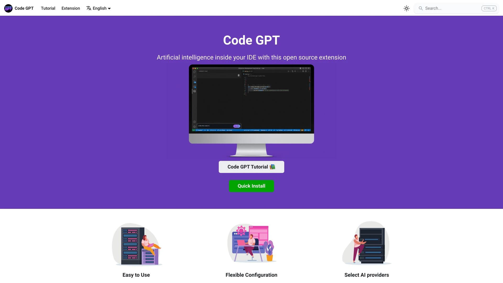 CodeGPT website preview