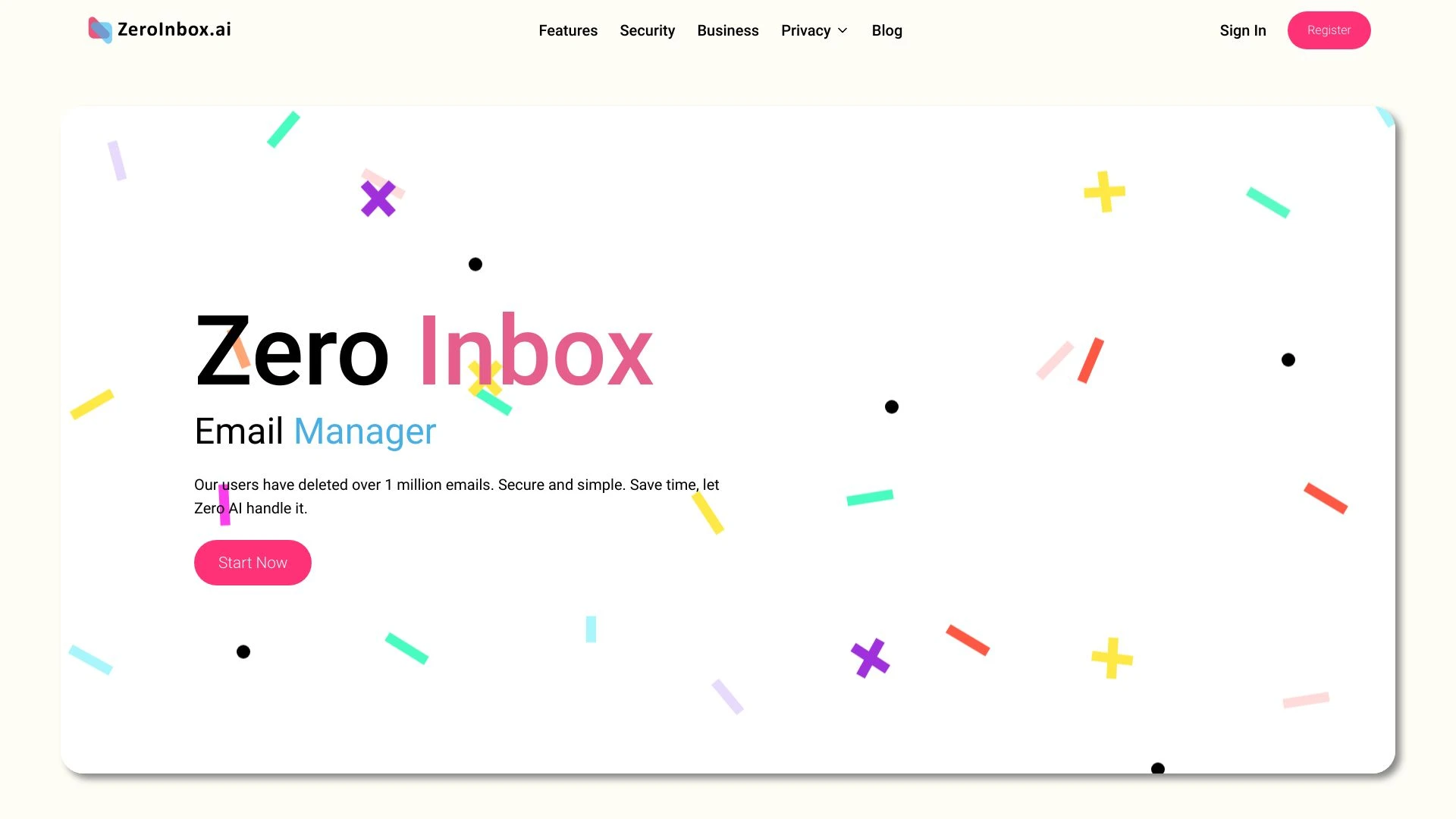 ZeroInbox.ai website preview