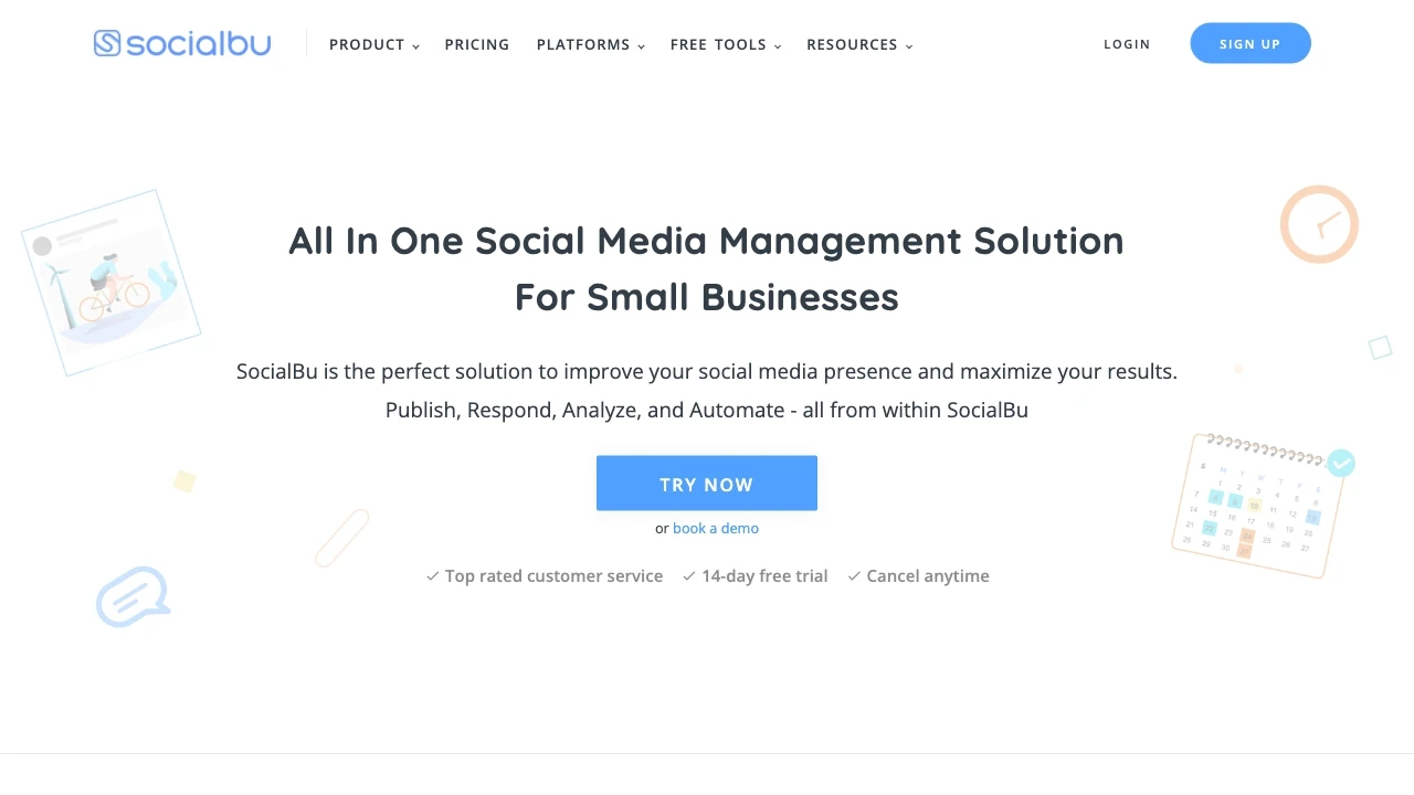 SocialBu - Social Media Management and Automation website preview