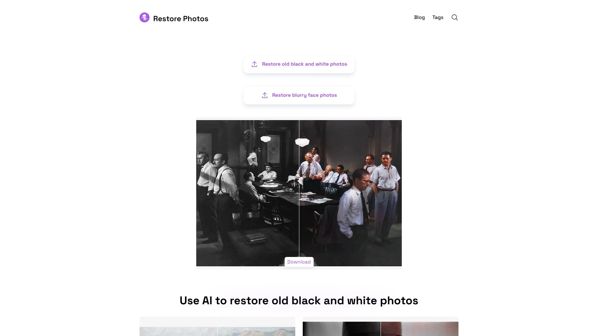 Restore Photos website preview