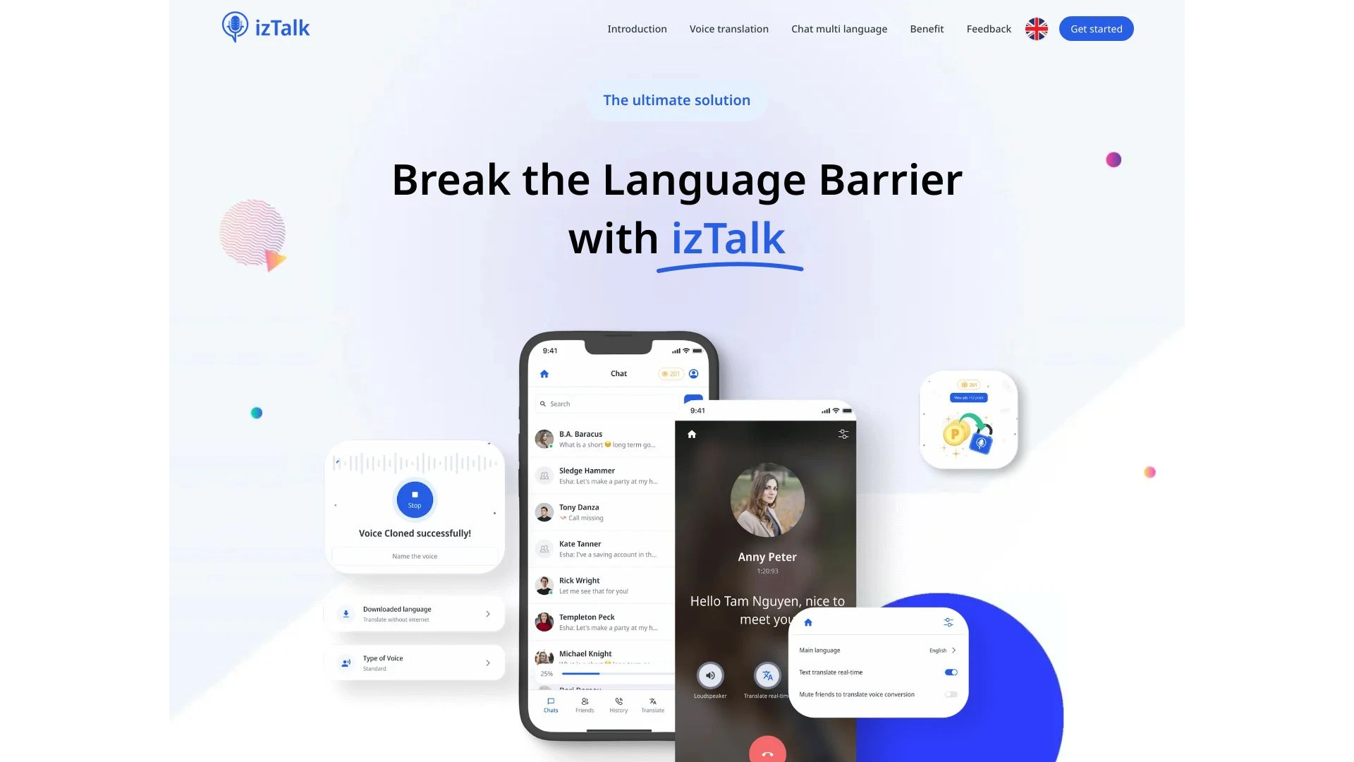 izTalk website preview