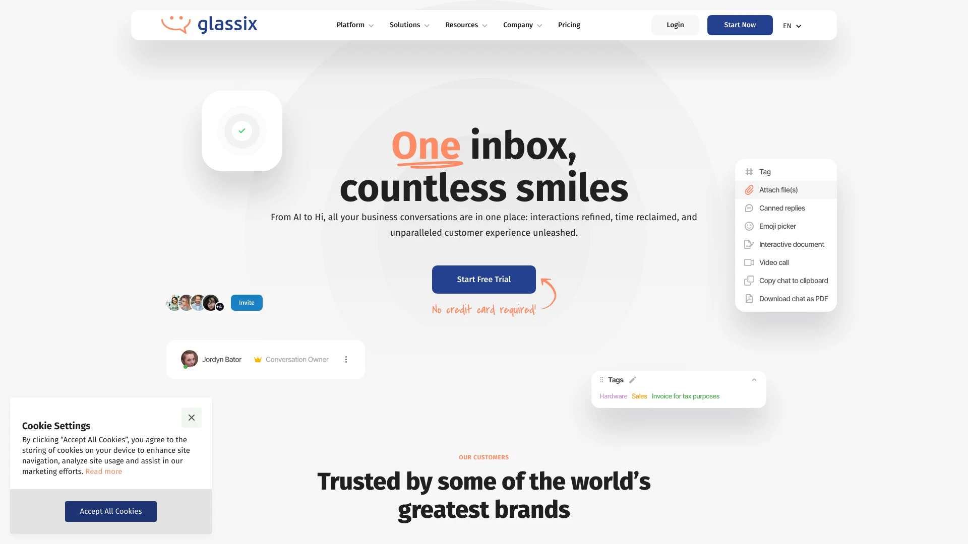 Glassix website preview