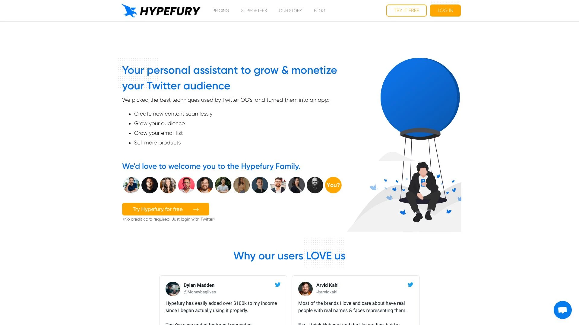 Hypefury website preview