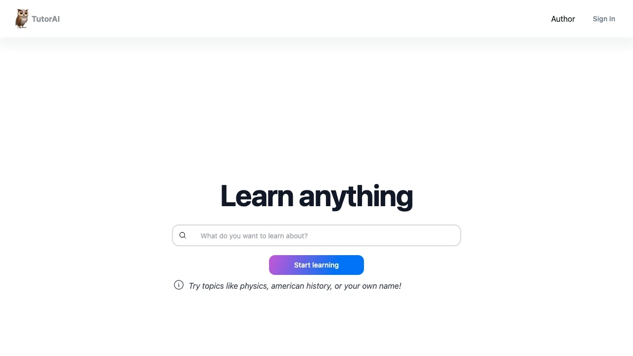 Learn Anything website preview