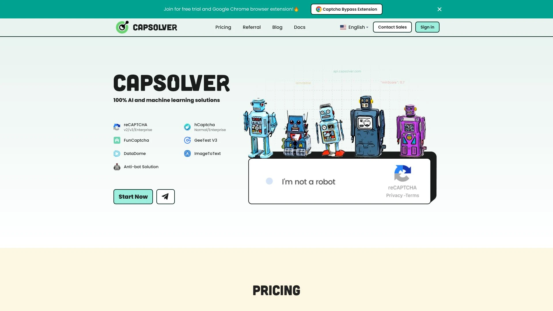 CapSolver - Automatic Captcha Solution Service website preview