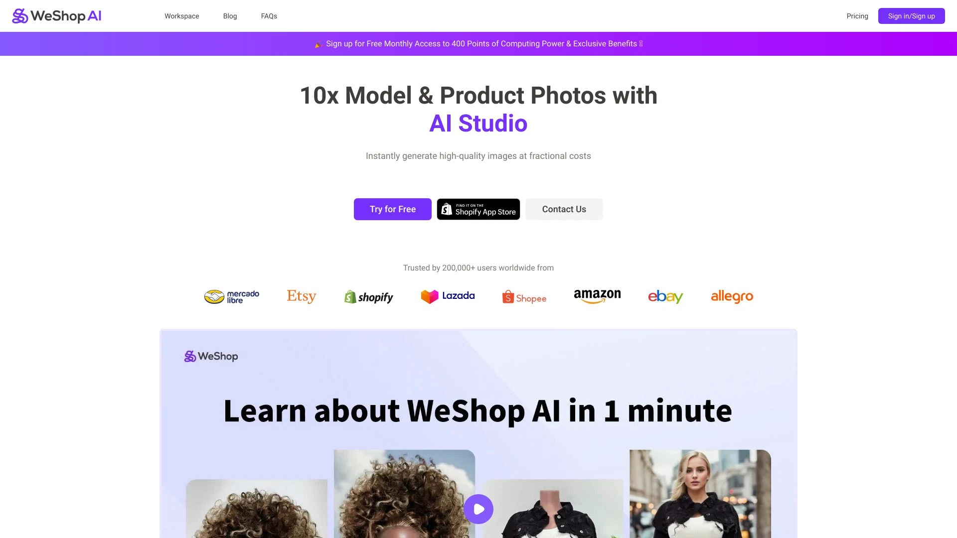 WeShop website preview