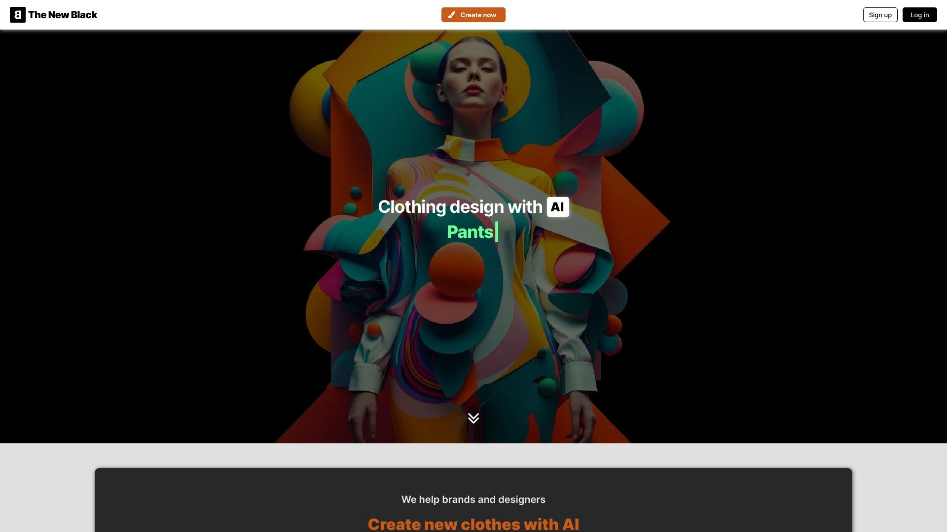 The New Black | AI Clothing Fashion Design Generator website preview