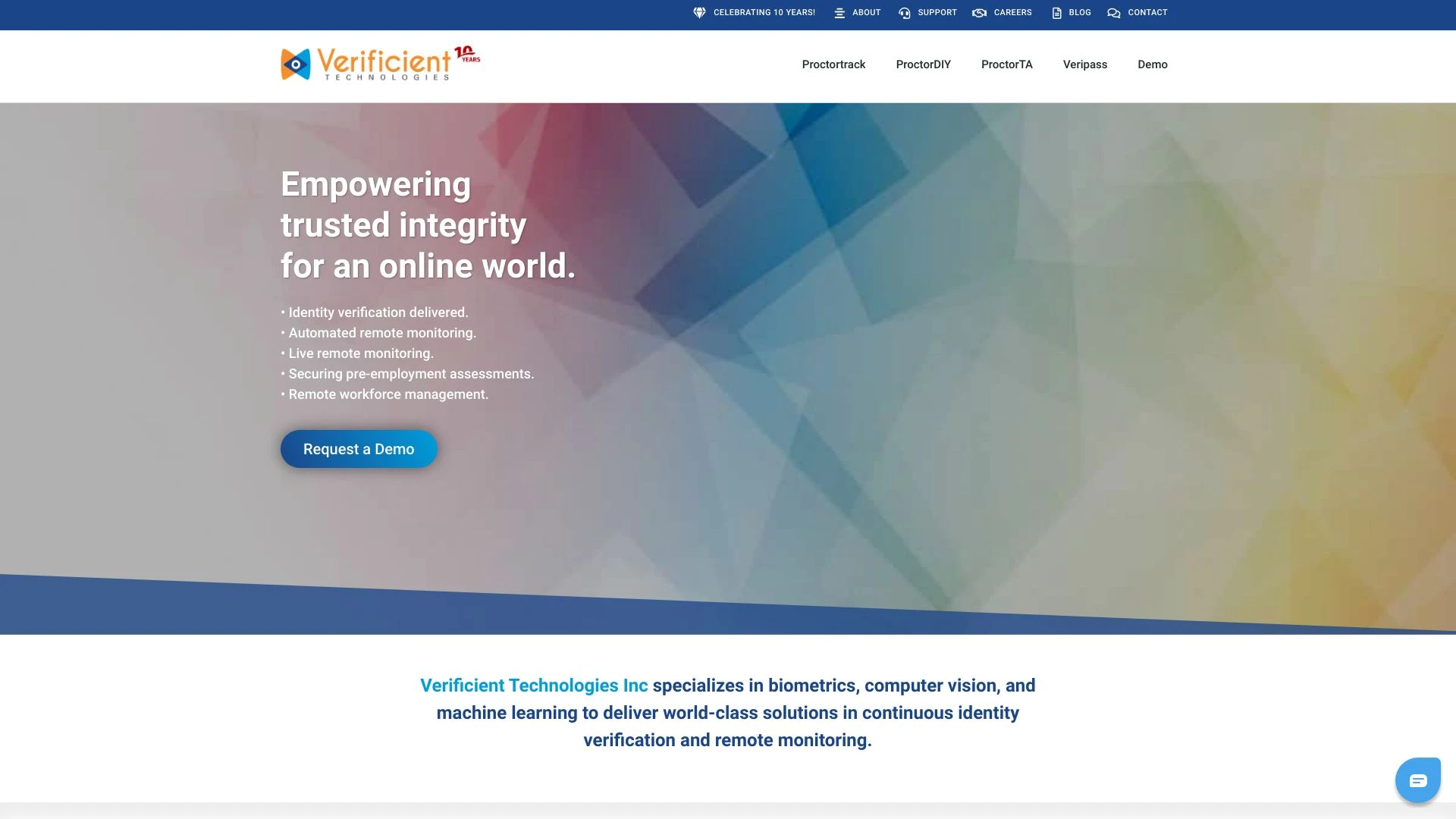 Verificient website preview