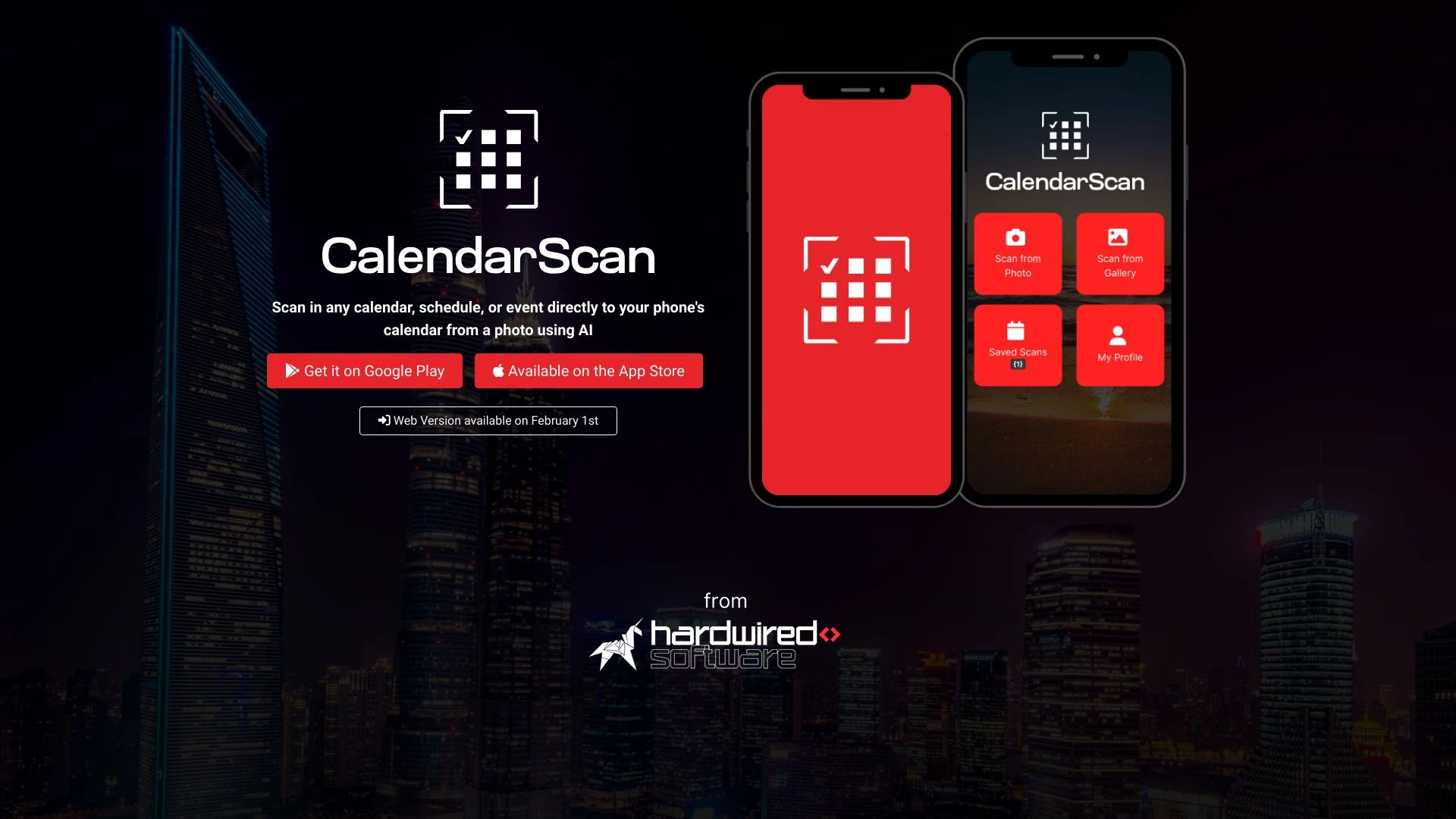 CalendarScan website preview