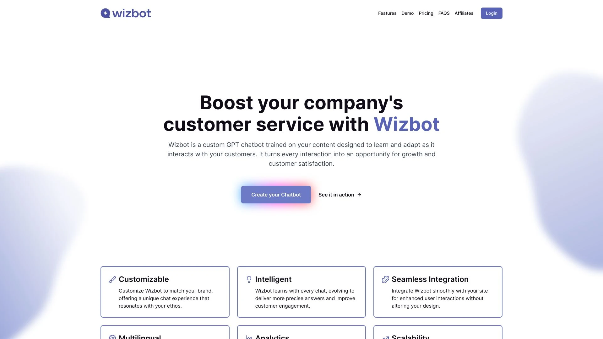 Wizbot website preview