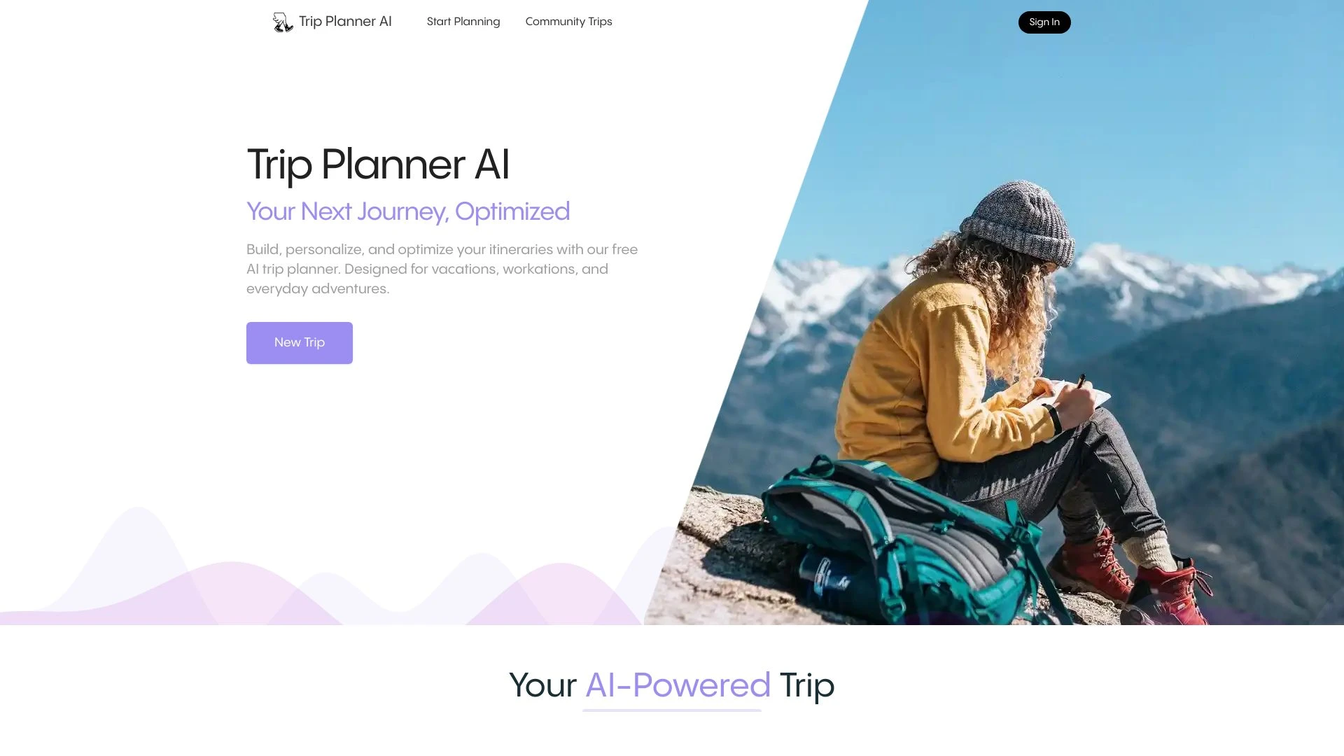 Trip Planner AI website preview