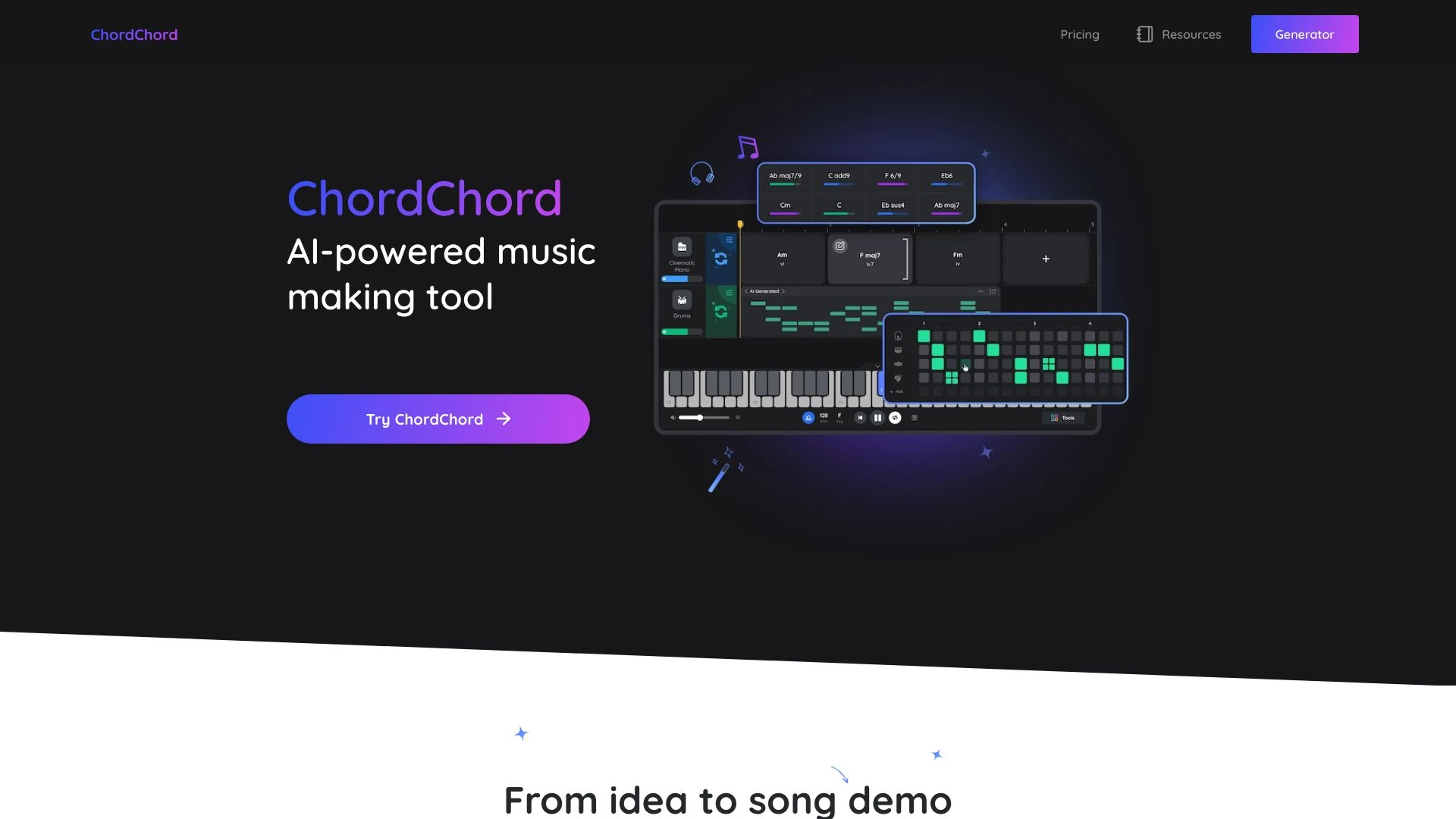 ChordChord website preview