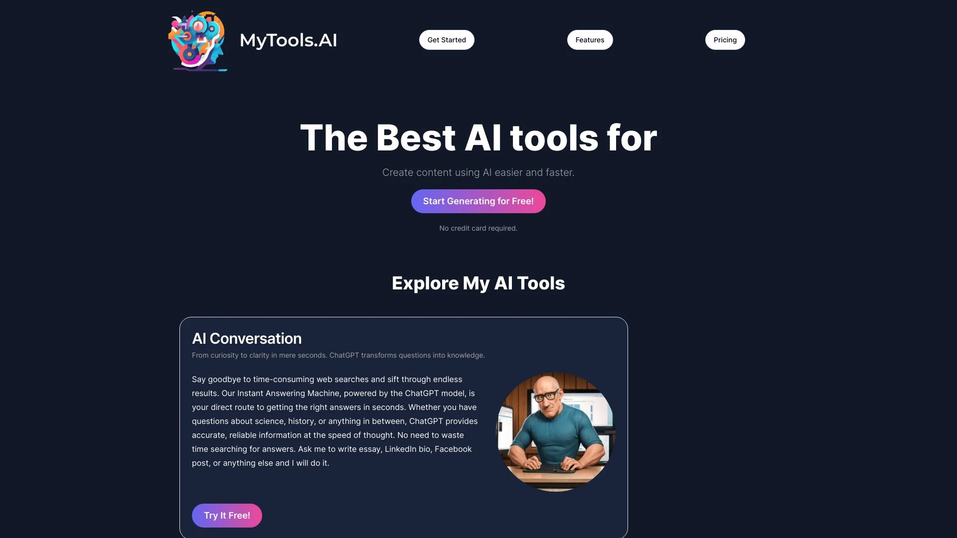 MyTools.AI website preview