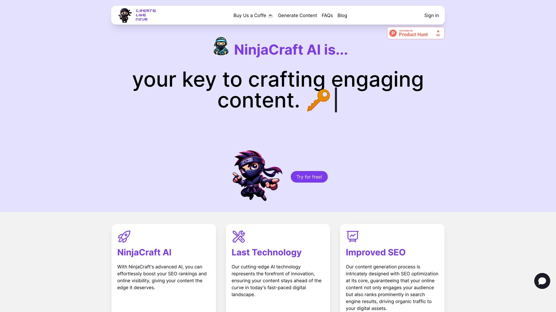 Create Like Ninja website preview