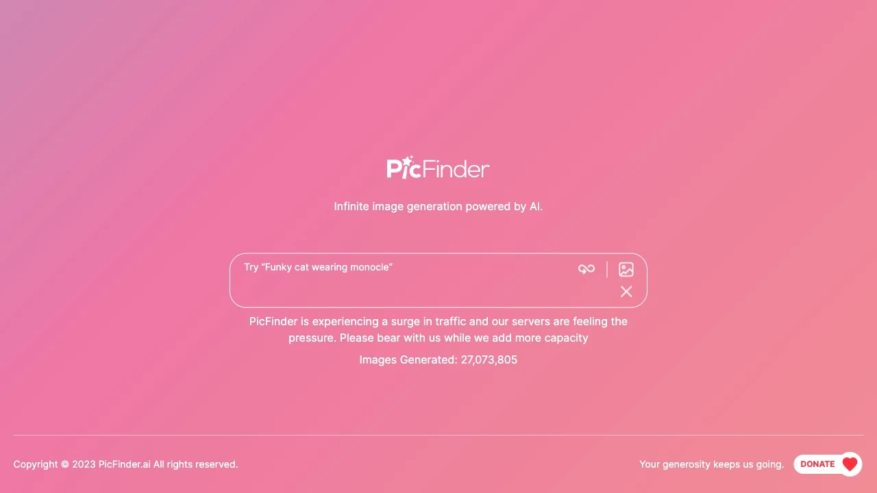 PicFinder.AI website preview