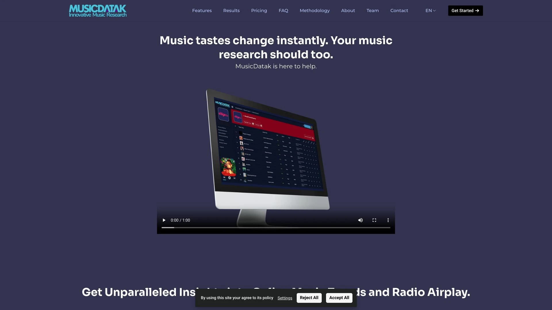 MusicDatak website preview