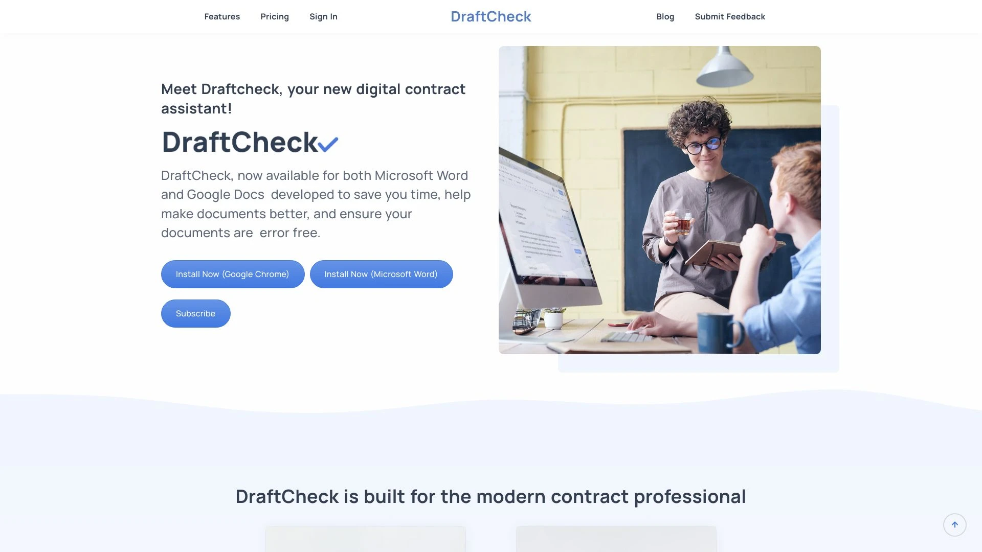 DraftCheck website preview